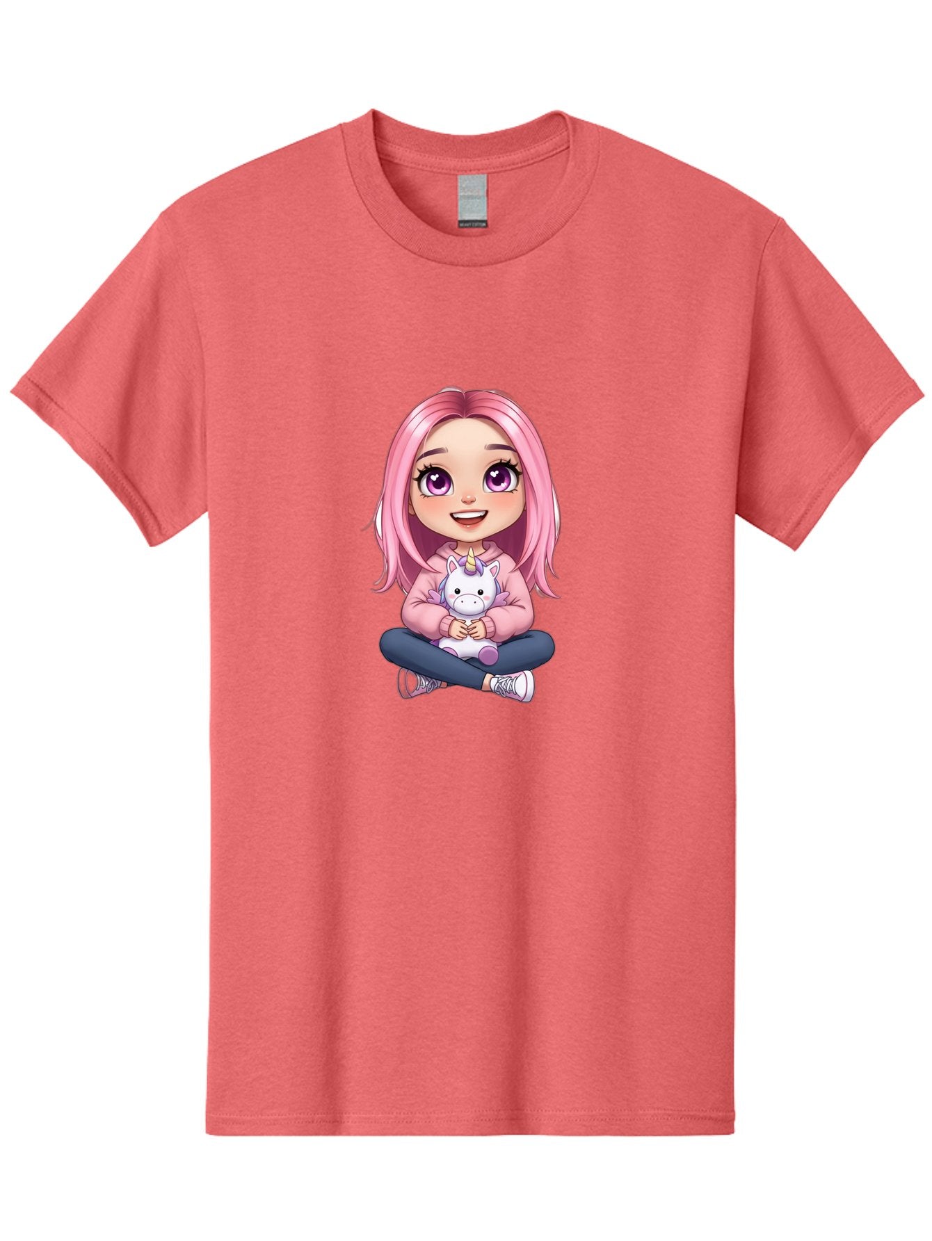 Pink-Haired-Girl-With-Unicorn Men'S Graphic Tee, 100% Cotton, Comfortable Casual Summer Wear, Machine Washable, Vintage Camera, Old Camera, Antique Camera, Black Camera, Classic Photography, Photography Equipment, Nostalgic Device, Bal131 5