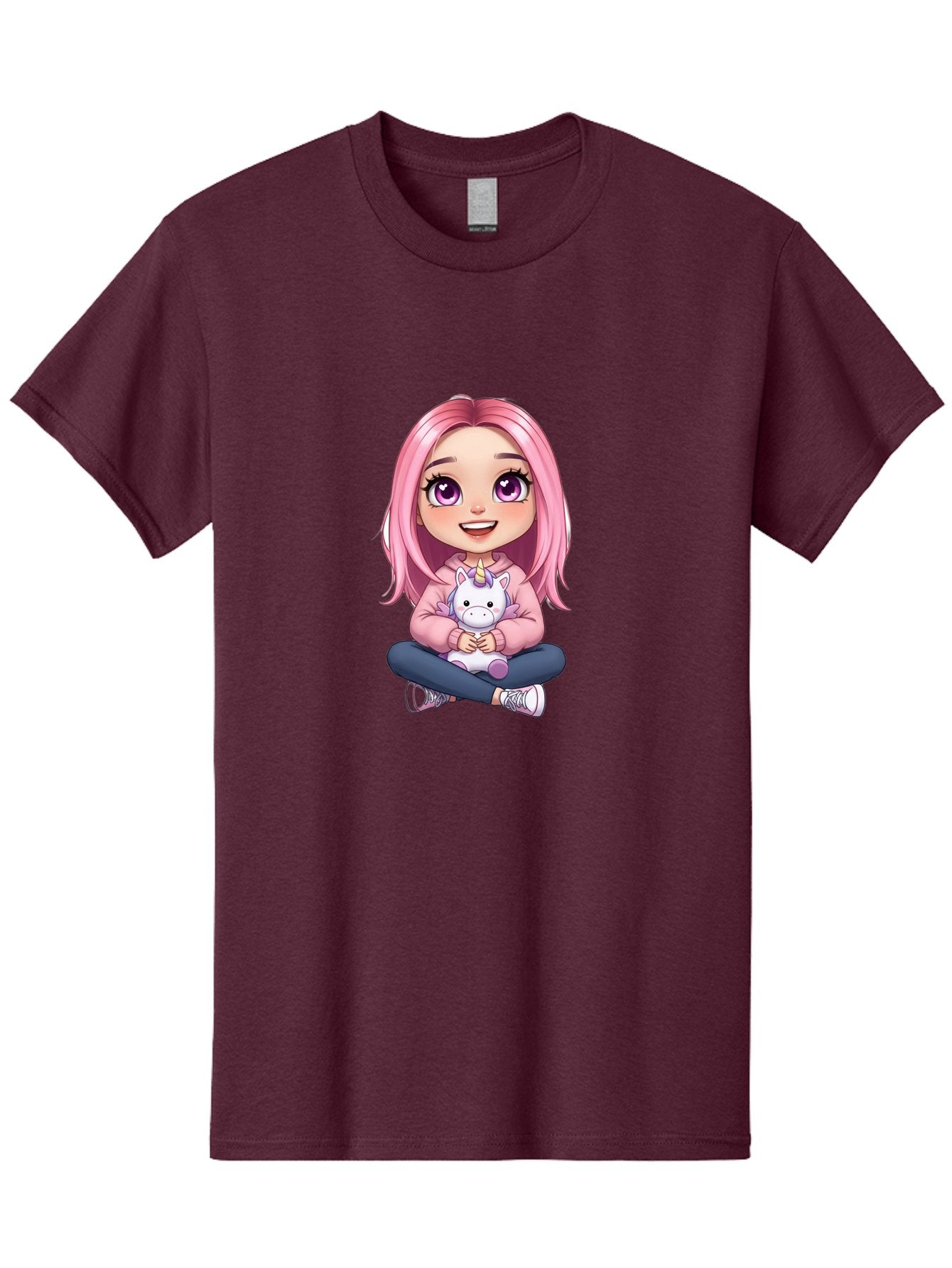 Pink-Haired-Girl-With-Unicorn Men'S Graphic Tee, 100% Cotton, Comfortable Casual Summer Wear, Machine Washable, Vintage Camera, Old Camera, Antique Camera, Black Camera, Classic Photography, Photography Equipment, Nostalgic Device, Bal131 14