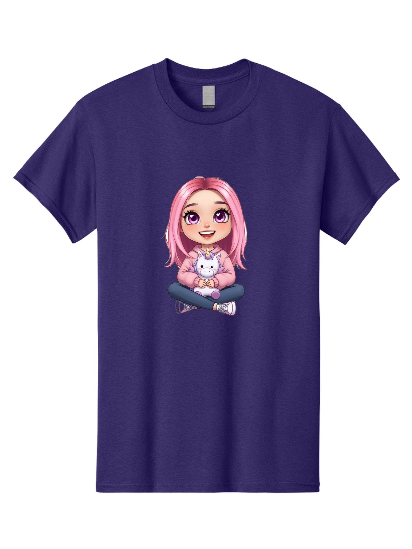 Pink-Haired-Girl-With-Unicorn Men'S Graphic Tee, 100% Cotton, Comfortable Casual Summer Wear, Machine Washable, Vintage Camera, Old Camera, Antique Camera, Black Camera, Classic Photography, Photography Equipment, Nostalgic Device, Bal131 10