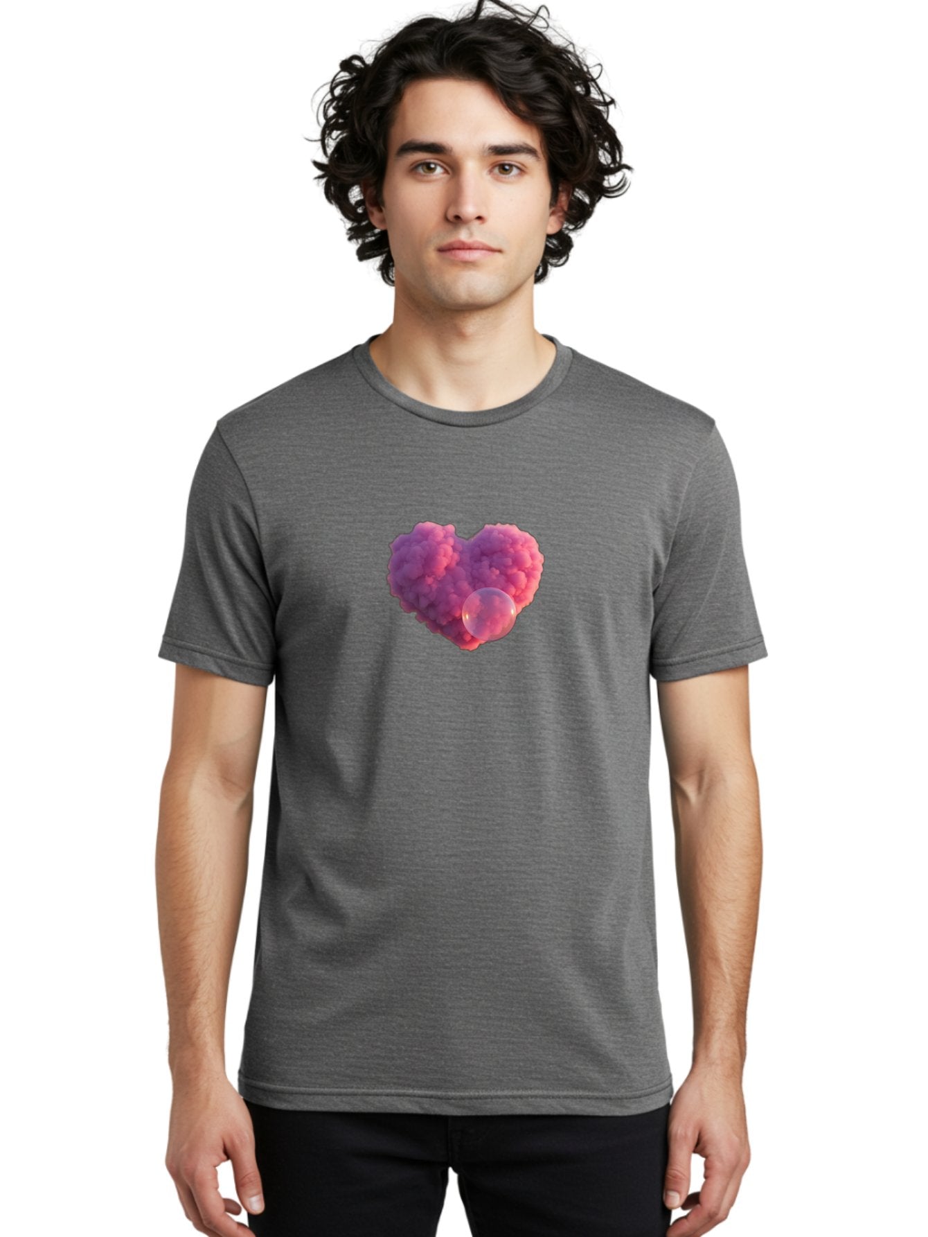 Pink-Heart-With-Bubble Men'S Graphic Tee, 100% Cotton, Comfortable Casual Summer Wear, Machine Washable, Vintage Camera, Old Camera, Antique Camera, Black Camera, Classic Photography, Photography Equipment, Nostalgic Device, Film Camera, Bal132 24