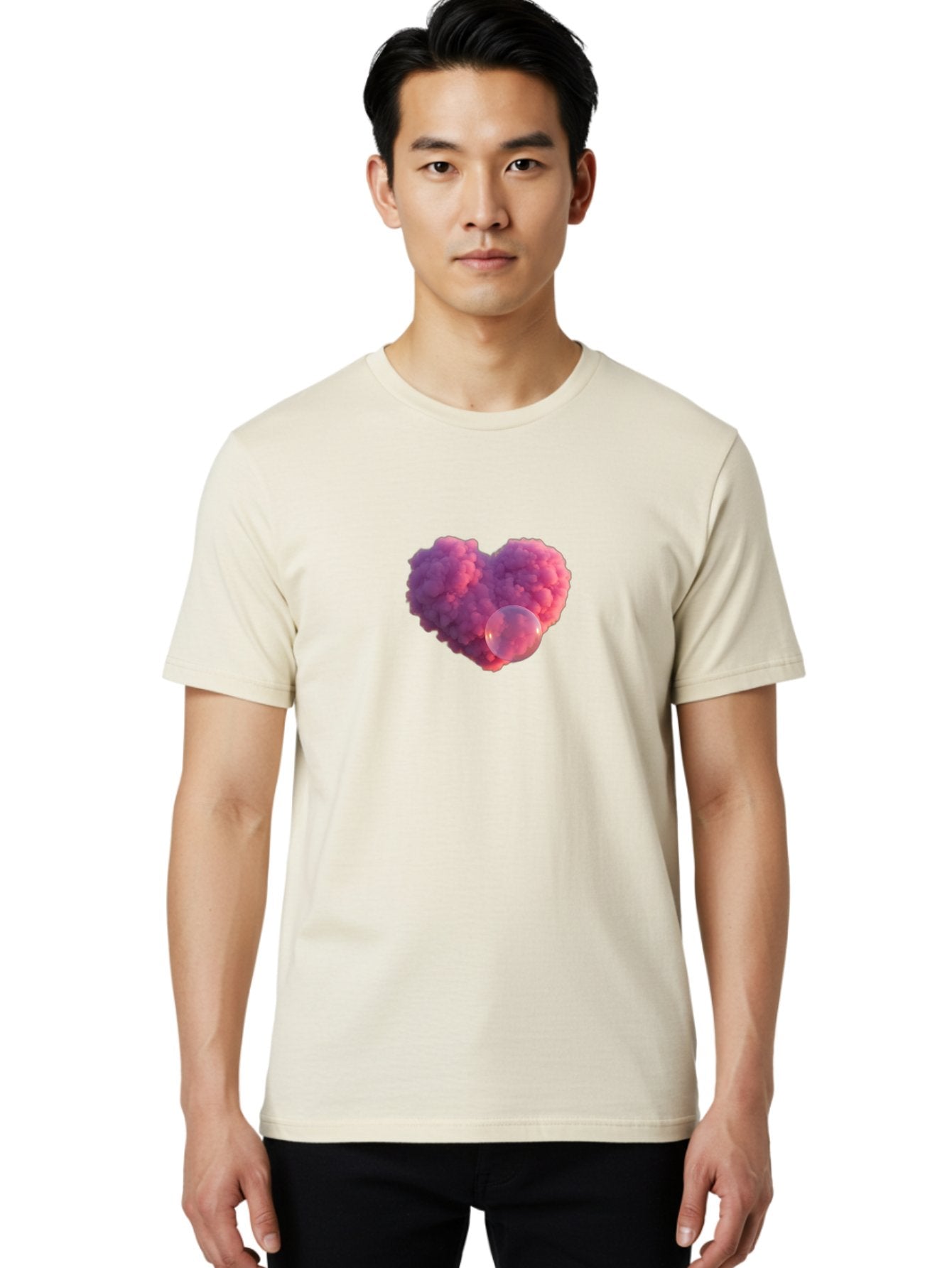 Pink-Heart-With-Bubble Men'S Graphic Tee, 100% Cotton, Comfortable Casual Summer Wear, Machine Washable, Vintage Camera, Old Camera, Antique Camera, Black Camera, Classic Photography, Photography Equipment, Nostalgic Device, Film Camera, Bal132 23