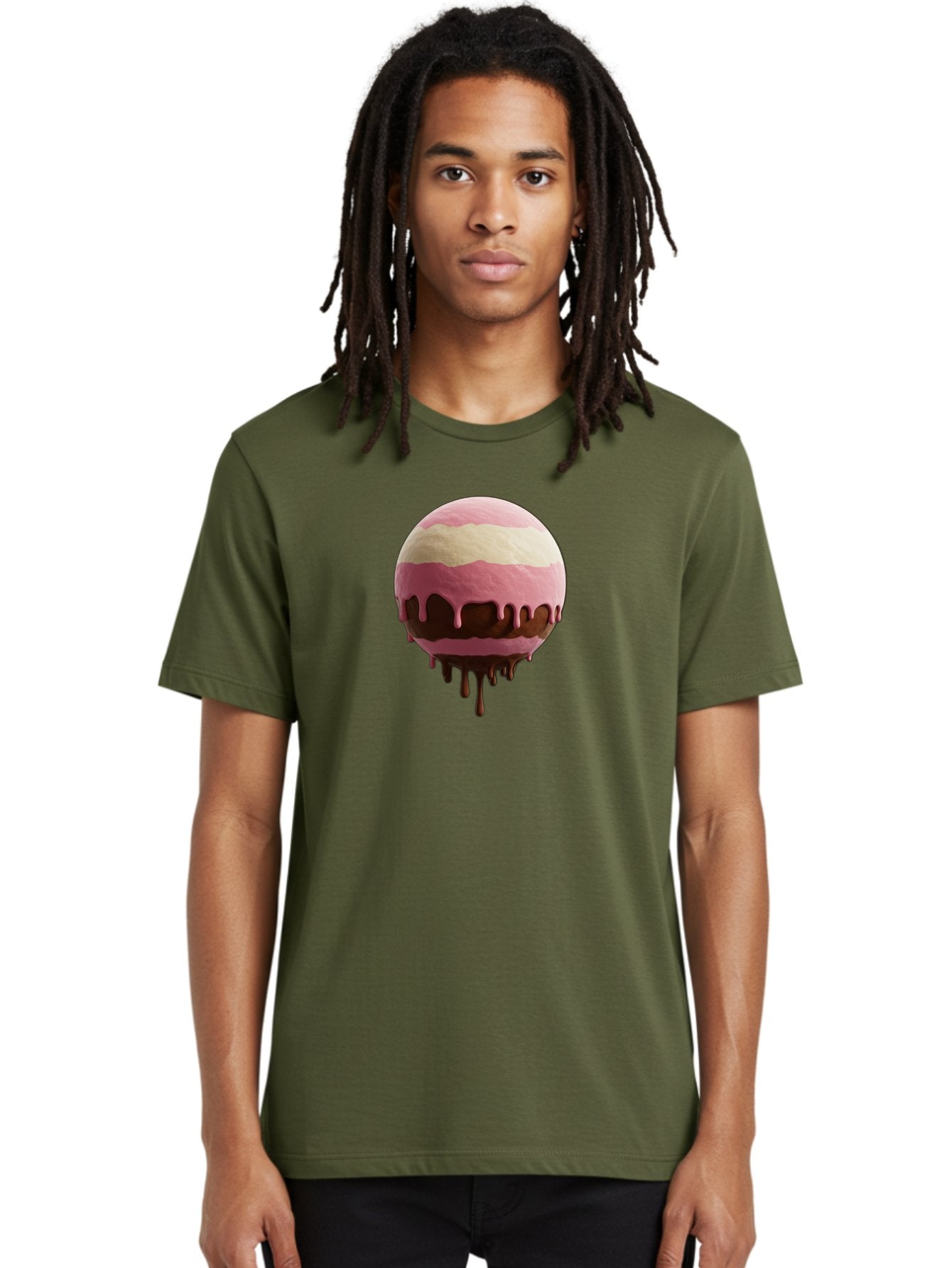 Pink-Ice-Cream-Scoop-With-Chocolate-Sauce Men'S Graphic Tee, 100% Cotton, Comfortable Casual Summer Wear, Machine Washable, Vintage Camera, Old Camera, Antique Camera, Black Camera, Classic Photography, Photography Equipment, Nostalgic Device, Bal133 18