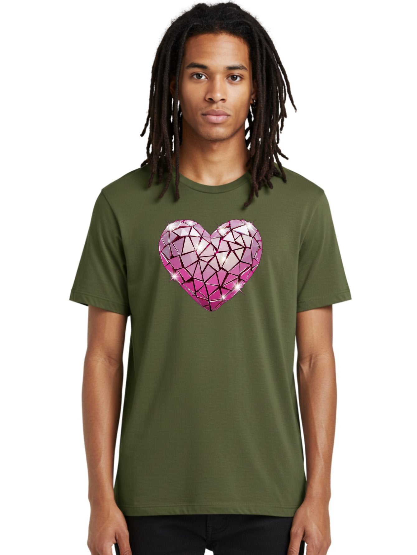 Pink-Mosaic-Heart Men'S Graphic Tee, 100% Cotton, Comfortable Casual Summer Wear, Machine Washable, Vintage Camera, Old Camera, Antique Camera, Black Camera, Classic Photography, Photography Equipment, Nostalgic Device, Film Camera, Camera Art Bal134 30
