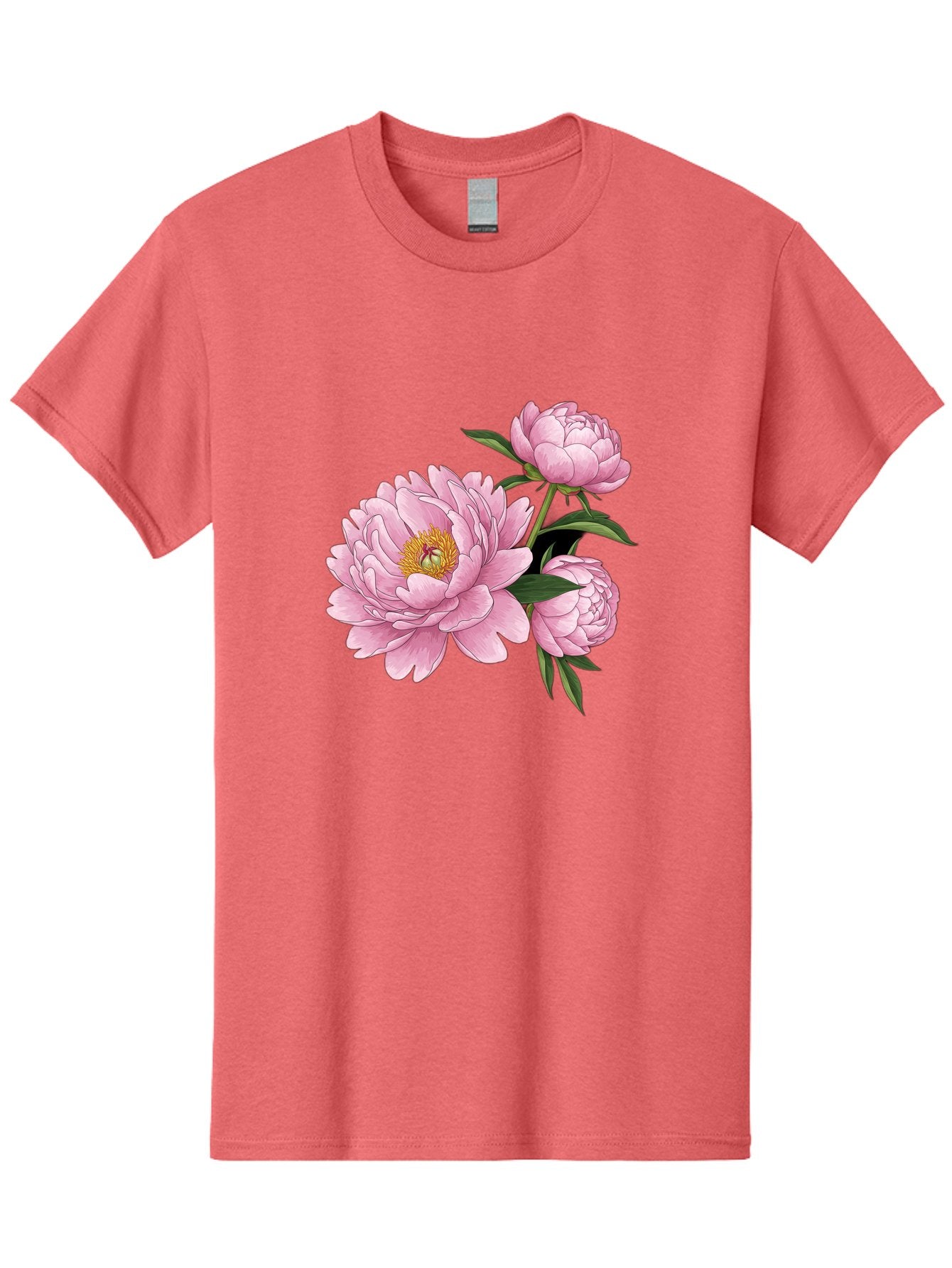 Pink-Peonies-1 Men'S Graphic Tee, 100% Cotton, Comfortable Casual Summer Wear, Machine Washable, Vintage Camera, Old Camera, Antique Camera, Black Camera, Classic Photography, Photography Equipment, Nostalgic Device, Film Camera, Camera Art Bal135