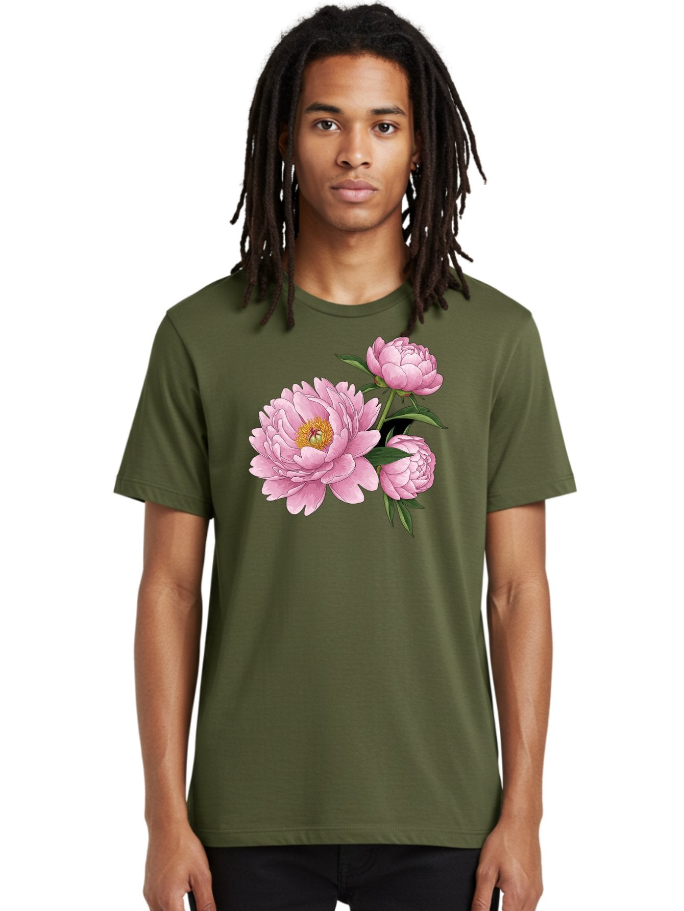 Pink-Peonies-1 Men'S Graphic Tee, 100% Cotton, Comfortable Casual Summer Wear, Machine Washable, Vintage Camera, Old Camera, Antique Camera, Black Camera, Classic Photography, Photography Equipment, Nostalgic Device, Film Camera, Camera Art Bal135 23