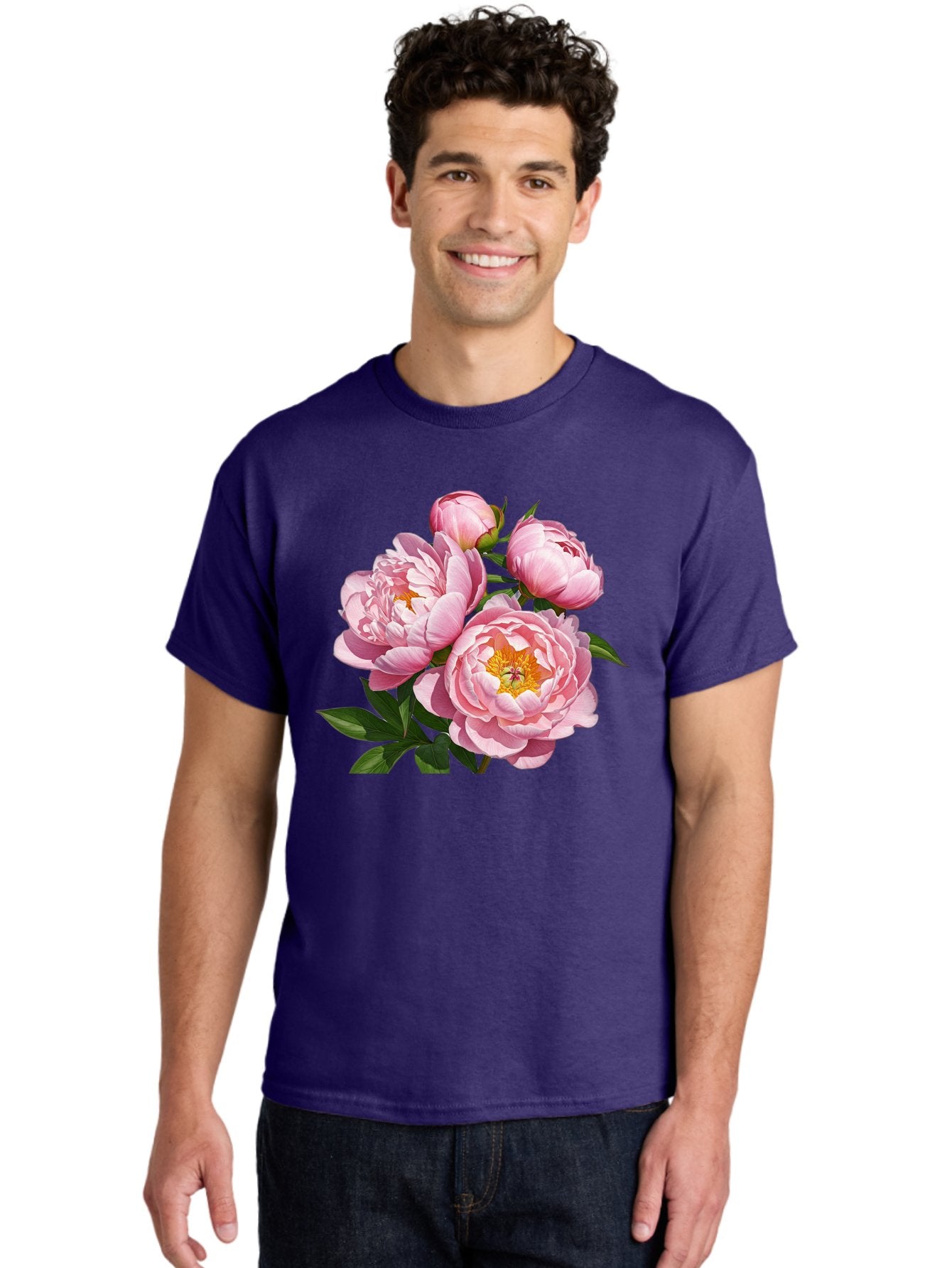 Pink-Peonies-2 Men'S Graphic Tee, 100% Cotton, Comfortable Casual Summer Wear, Machine Washable, Vintage Camera, Old Camera, Antique Camera, Black Camera, Classic Photography, Photography Equipment, Nostalgic Device, Film Camera, Camera Art Bal136 29