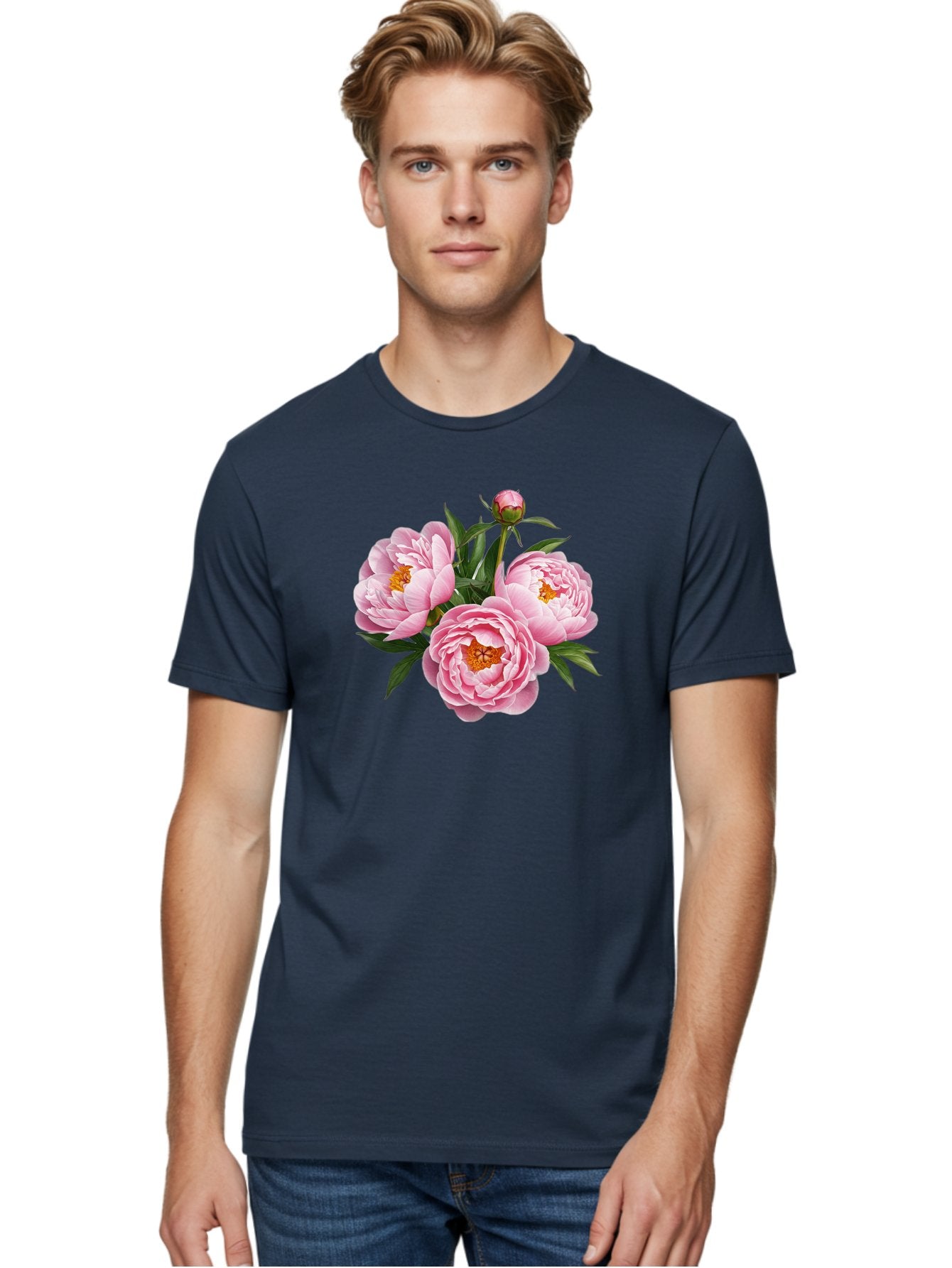 Pink-Peonies-5 Men'S Graphic Tee, 100% Cotton, Comfortable Casual Summer Wear, Machine Washable, Vintage Camera, Old Camera, Antique Camera, Black Camera, Classic Photography, Photography Equipment, Nostalgic Device, Film Camera, Camera Art Bal139 24