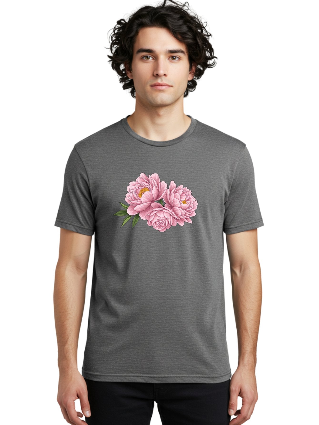 Pink-Peonies-6 Men'S Graphic Tee, 100% Cotton, Comfortable Casual Summer Wear, Machine Washable, Vintage Camera, Old Camera, Antique Camera, Black Camera, Classic Photography, Photography Equipment, Nostalgic Device, Film Camera, Camera Art Bal140 16