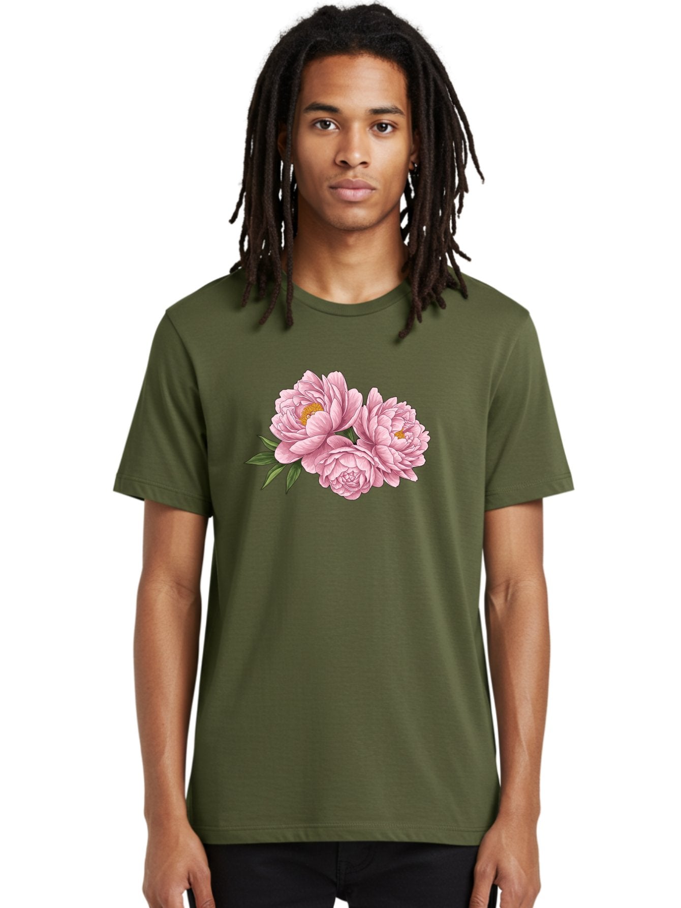Pink-Peonies-6 Men'S Graphic Tee, 100% Cotton, Comfortable Casual Summer Wear, Machine Washable, Vintage Camera, Old Camera, Antique Camera, Black Camera, Classic Photography, Photography Equipment, Nostalgic Device, Film Camera, Camera Art Bal140 19