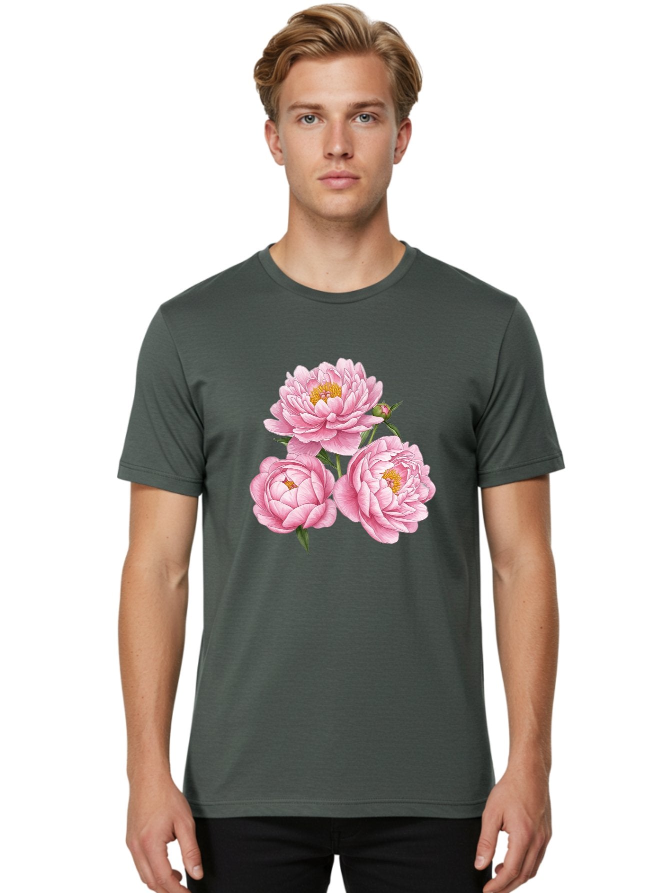 Pink-Peonies Men'S Graphic Tee, 100% Cotton, Comfortable Casual Summer Wear, Machine Washable, Vintage Camera, Old Camera, Antique Camera, Black Camera, Classic Photography, Photography Equipment, Nostalgic Device, Film Camera, Camera Art Bal141 21