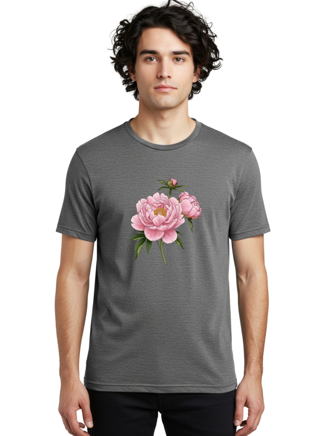 Pink-Peony-Flowers Men'S Graphic Tee, 100% Cotton, Comfortable Casual Summer Wear, Machine Washable, Vintage Camera, Old Camera, Antique Camera, Black Camera, Classic Photography, Photography Equipment, Nostalgic Device, Film Camera, Bal142 25