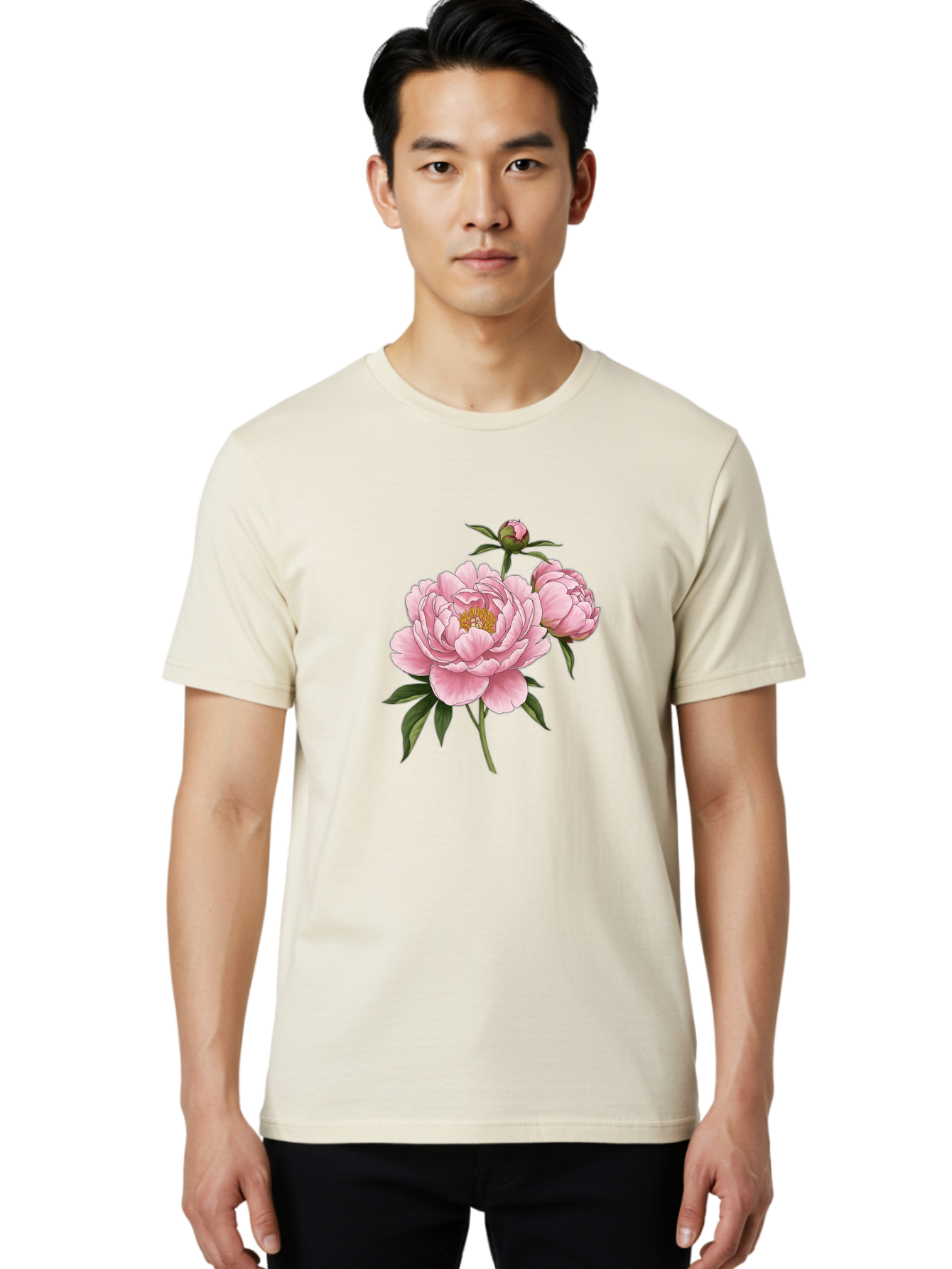 Pink-Peony-Flowers Men'S Graphic Tee, 100% Cotton, Comfortable Casual Summer Wear, Machine Washable, Vintage Camera, Old Camera, Antique Camera, Black Camera, Classic Photography, Photography Equipment, Nostalgic Device, Film Camera, Bal142 23