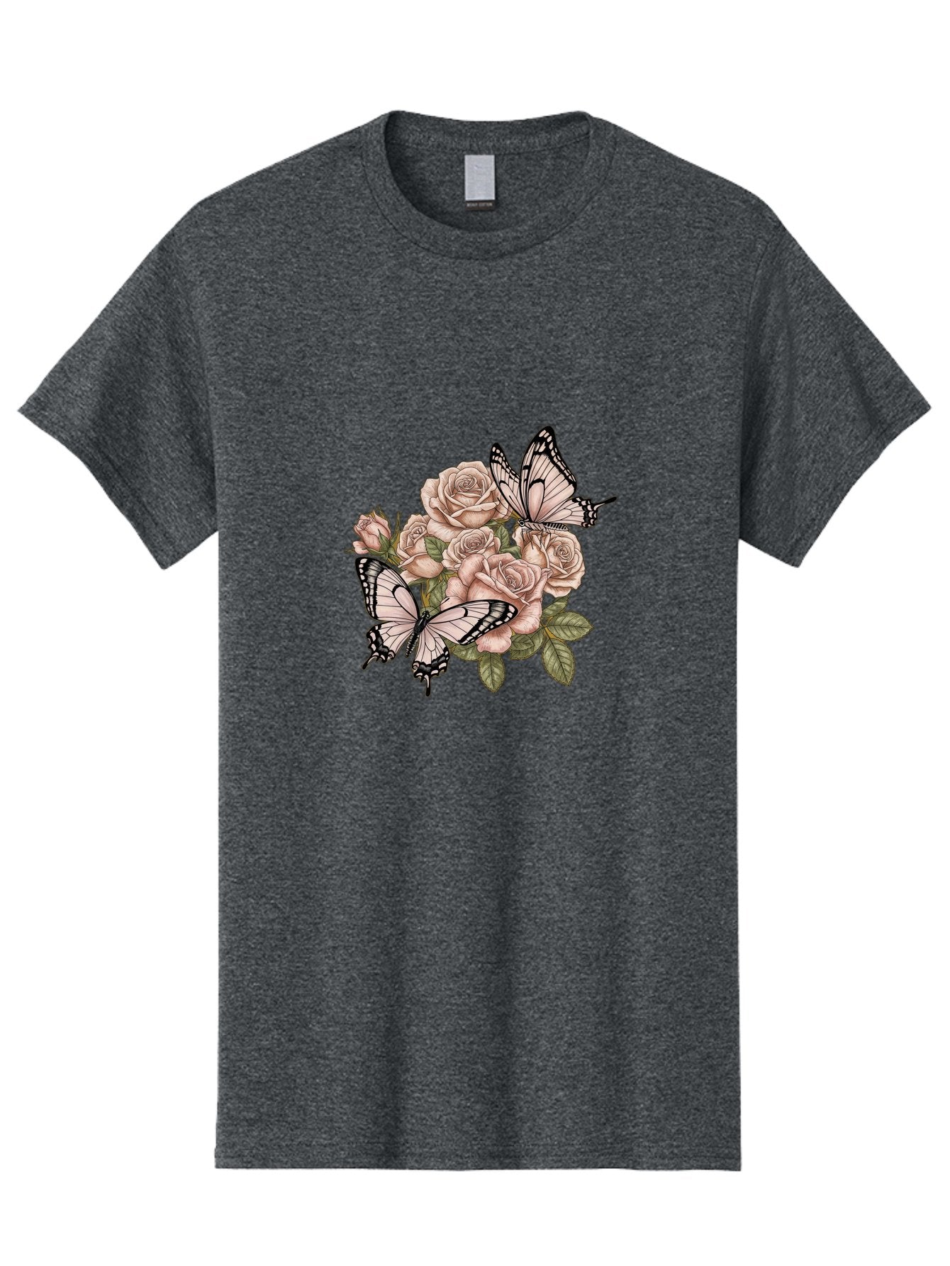 Pink-Roses-And-Butterflies Men'S Graphic Tee, 100% Cotton, Comfortable Casual Summer Wear, Machine Washable, Vintage Camera, Old Camera, Antique Camera, Black Camera, Classic Photography, Photography Equipment, Nostalgic Device, Film Camera, Bal145 3