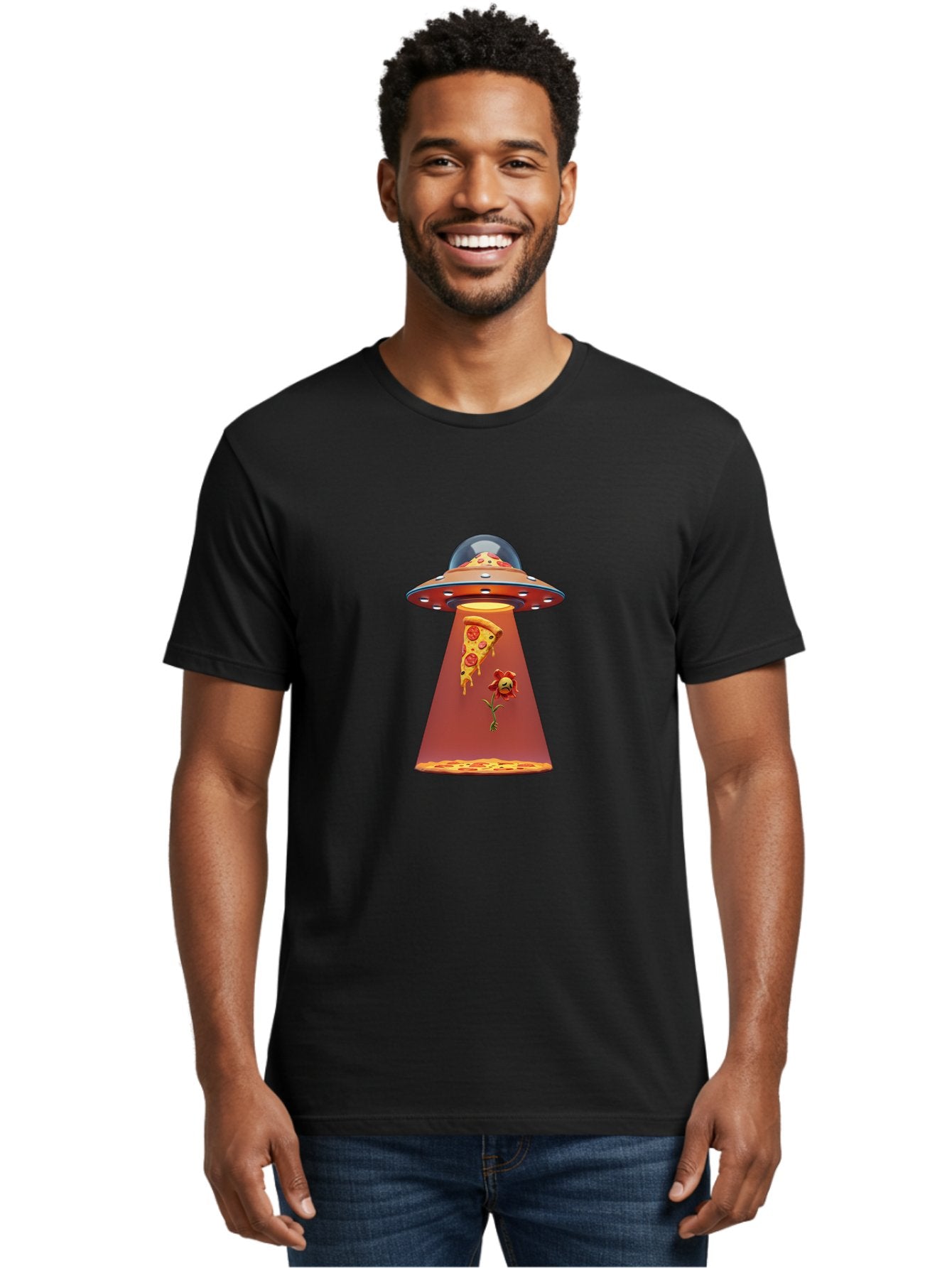 Pizza-Ufo-3 Men'S Graphic Tee, 100% Cotton, Comfortable Casual Summer Wear, Machine Washable, Vintage Camera, Old Camera, Antique Camera, Black Camera, Classic Photography, Photography Equipment, Nostalgic Device, Film Camera, Camera Art Bal158 25