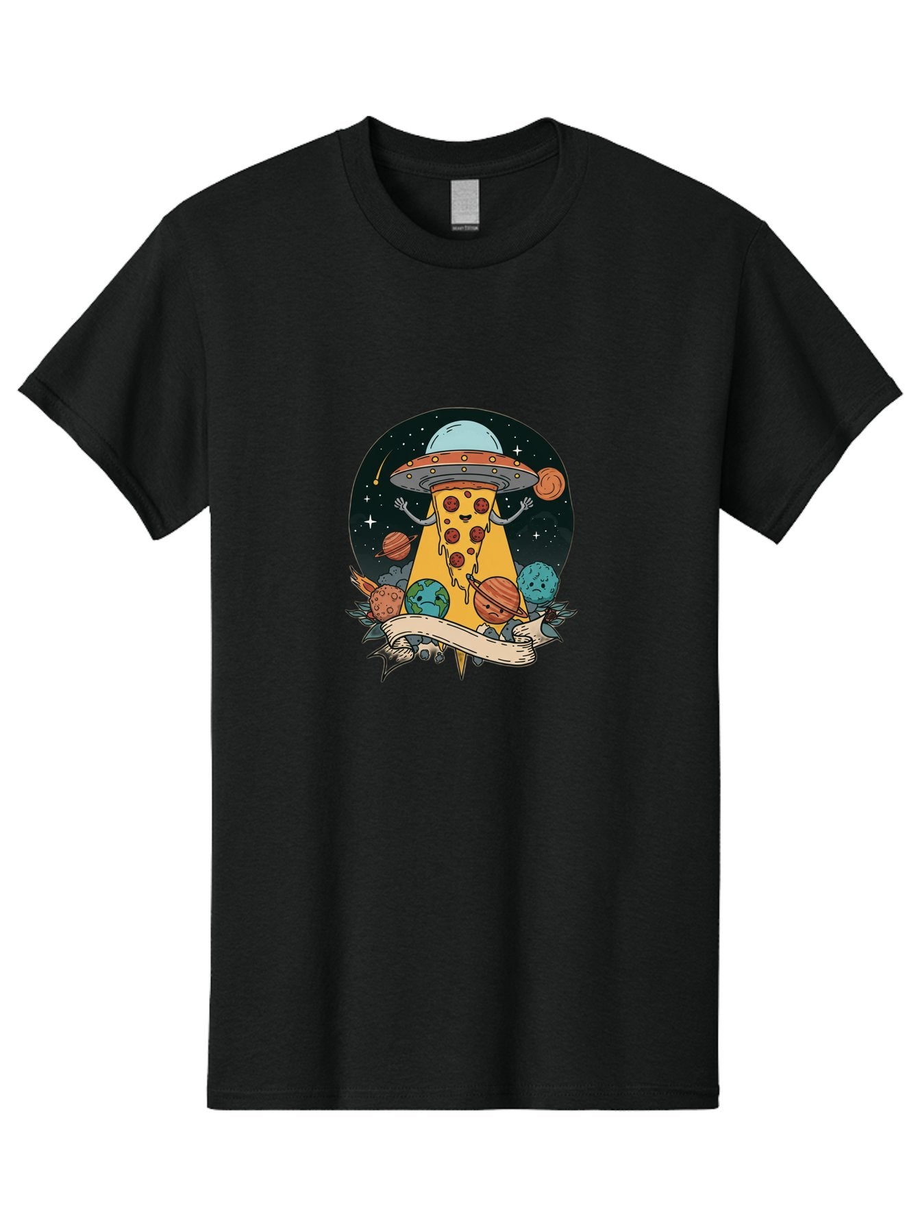 Pizza-Ufo-5 Men'S Graphic Tee, 100% Cotton, Comfortable Casual Summer Wear, Machine Washable, Vintage Camera, Old Camera, Antique Camera, Black Camera, Classic Photography, Photography Equipment, Nostalgic Device, Film Camera, Camera Art Bal160 6