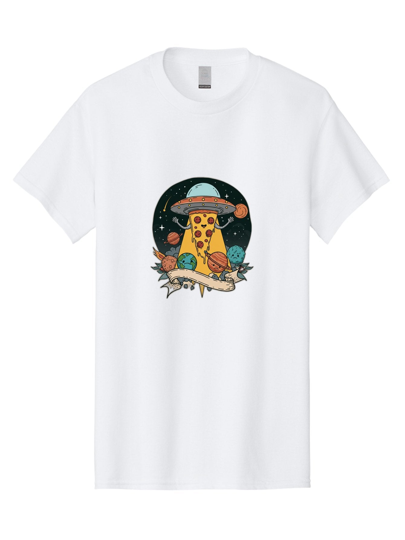 Pizza-Ufo-5 Men'S Graphic Tee, 100% Cotton, Comfortable Casual Summer Wear, Machine Washable, Vintage Camera, Old Camera, Antique Camera, Black Camera, Classic Photography, Photography Equipment, Nostalgic Device, Film Camera, Camera Art Bal160 5