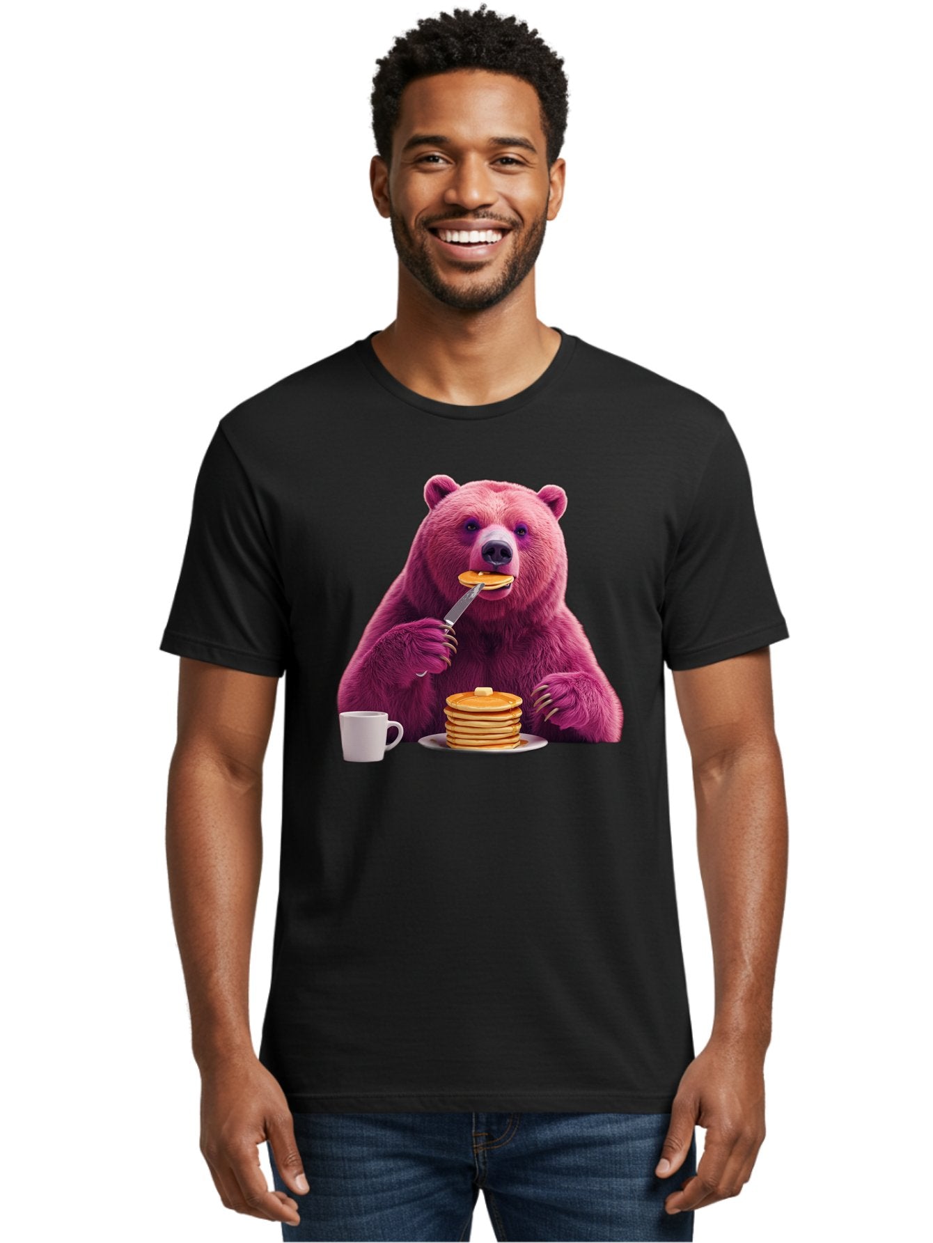 Purple-Bear-Eating-Pancake Men'S Graphic Tee, 100% Cotton, Comfortable Casual Summer Wear, Machine Washable, Vintage Camera, Old Camera, Antique Camera, Black Camera, Classic Photography, Photography Equipment, Nostalgic Device, Film Camera, Bal176 18