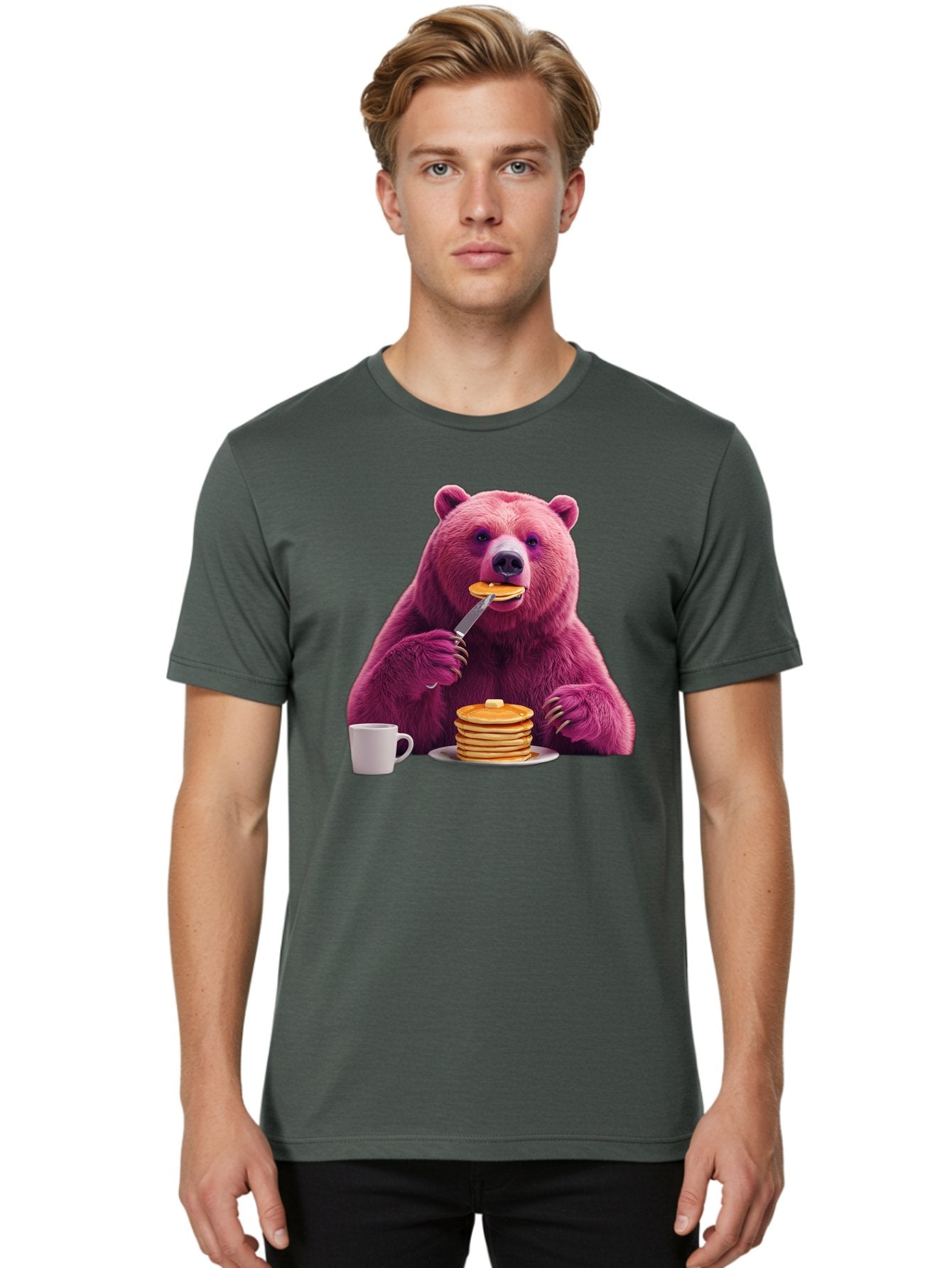 Purple-Bear-Eating-Pancake Men'S Graphic Tee, 100% Cotton, Comfortable Casual Summer Wear, Machine Washable, Vintage Camera, Old Camera, Antique Camera, Black Camera, Classic Photography, Photography Equipment, Nostalgic Device, Film Camera, Bal176 23