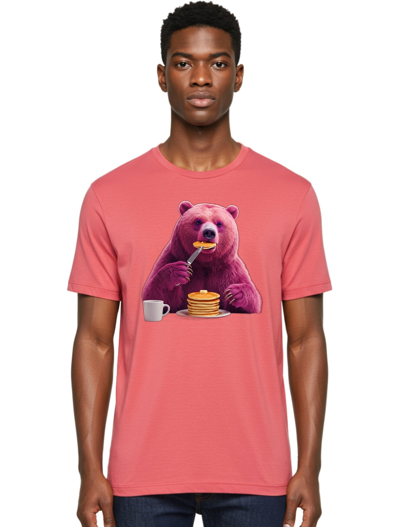 Purple-Bear-Eating-Pancake Men'S Graphic Tee, 100% Cotton, Comfortable Casual Summer Wear, Machine Washable, Vintage Camera, Old Camera, Antique Camera, Black Camera, Classic Photography, Photography Equipment, Nostalgic Device, Film Camera, Bal176 30