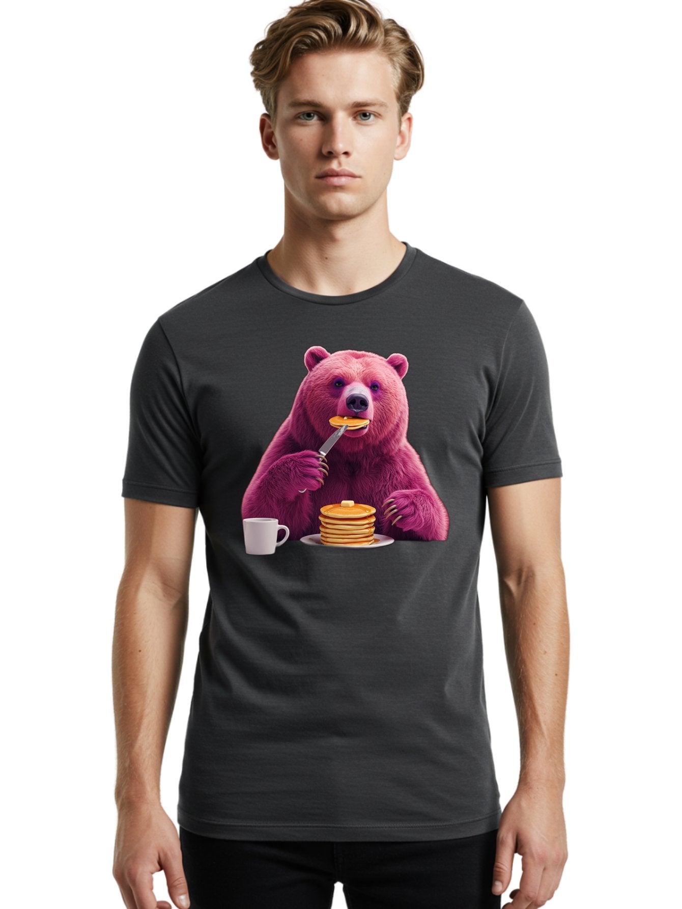 Purple-Bear-Eating-Pancake Men'S Graphic Tee, 100% Cotton, Comfortable Casual Summer Wear, Machine Washable, Vintage Camera, Old Camera, Antique Camera, Black Camera, Classic Photography, Photography Equipment, Nostalgic Device, Film Camera, Bal176 20