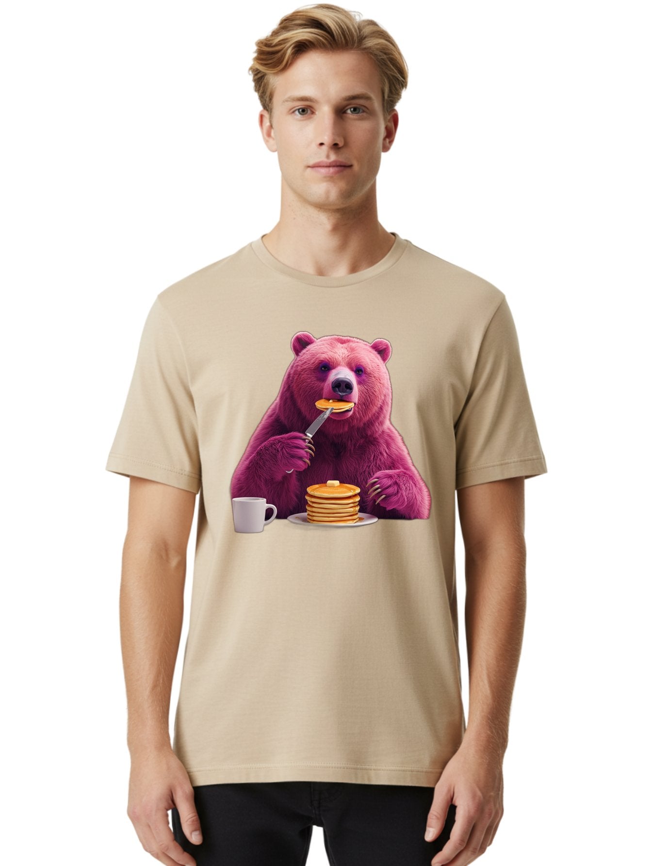 Purple-Bear-Eating-Pancake Men'S Graphic Tee, 100% Cotton, Comfortable Casual Summer Wear, Machine Washable, Vintage Camera, Old Camera, Antique Camera, Black Camera, Classic Photography, Photography Equipment, Nostalgic Device, Film Camera, Bal176 28