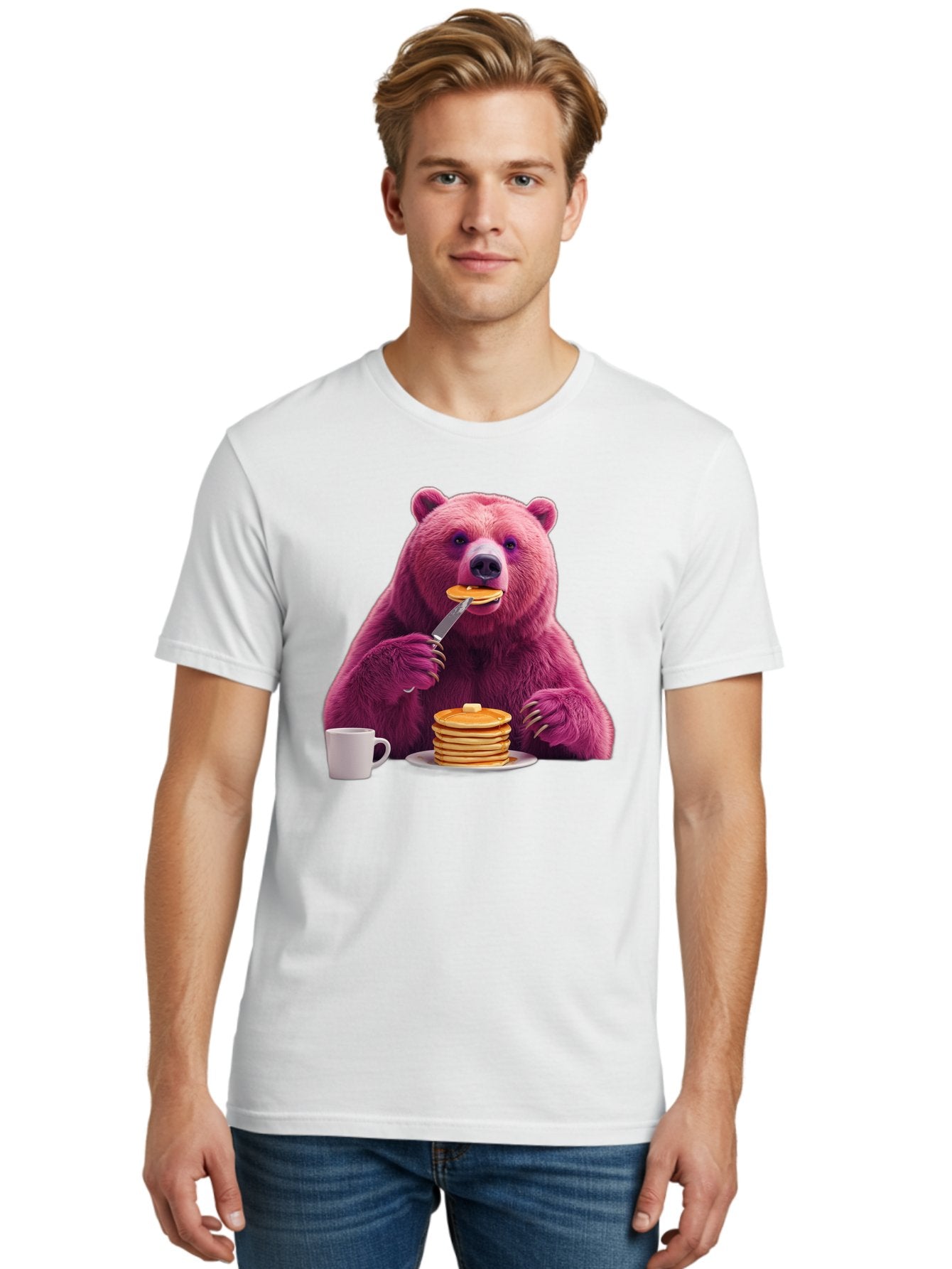 Purple-Bear-Eating-Pancake Men'S Graphic Tee, 100% Cotton, Comfortable Casual Summer Wear, Machine Washable, Vintage Camera, Old Camera, Antique Camera, Black Camera, Classic Photography, Photography Equipment, Nostalgic Device, Film Camera, Bal176 21