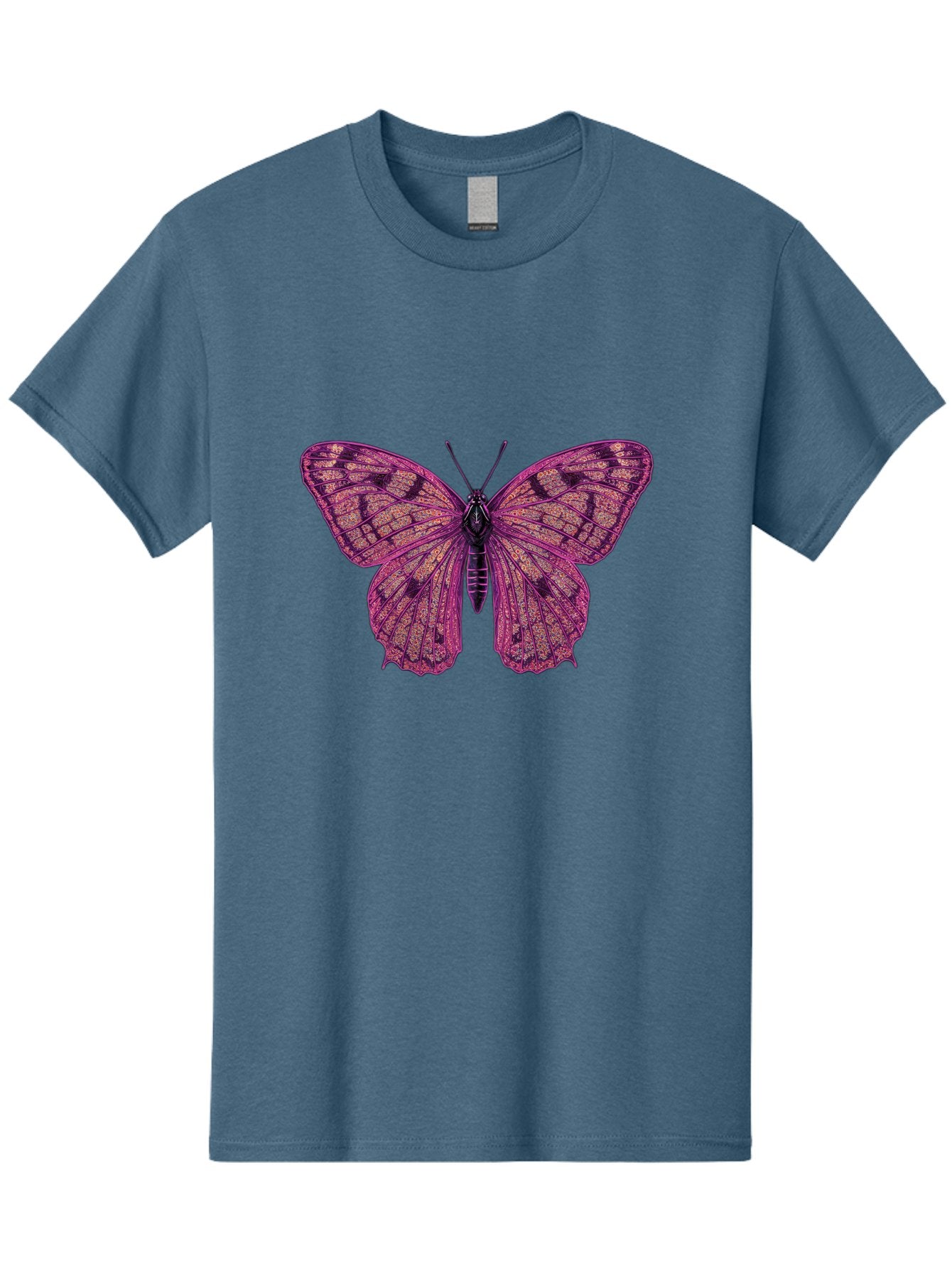 Purple-Butterfly-1 Men'S Graphic Tee, 100% Cotton, Comfortable Casual Summer Wear, Machine Washable, Vintage Camera, Old Camera, Antique Camera, Black Camera, Classic Photography, Photography Equipment, Nostalgic Device, Film Camera, Bal177