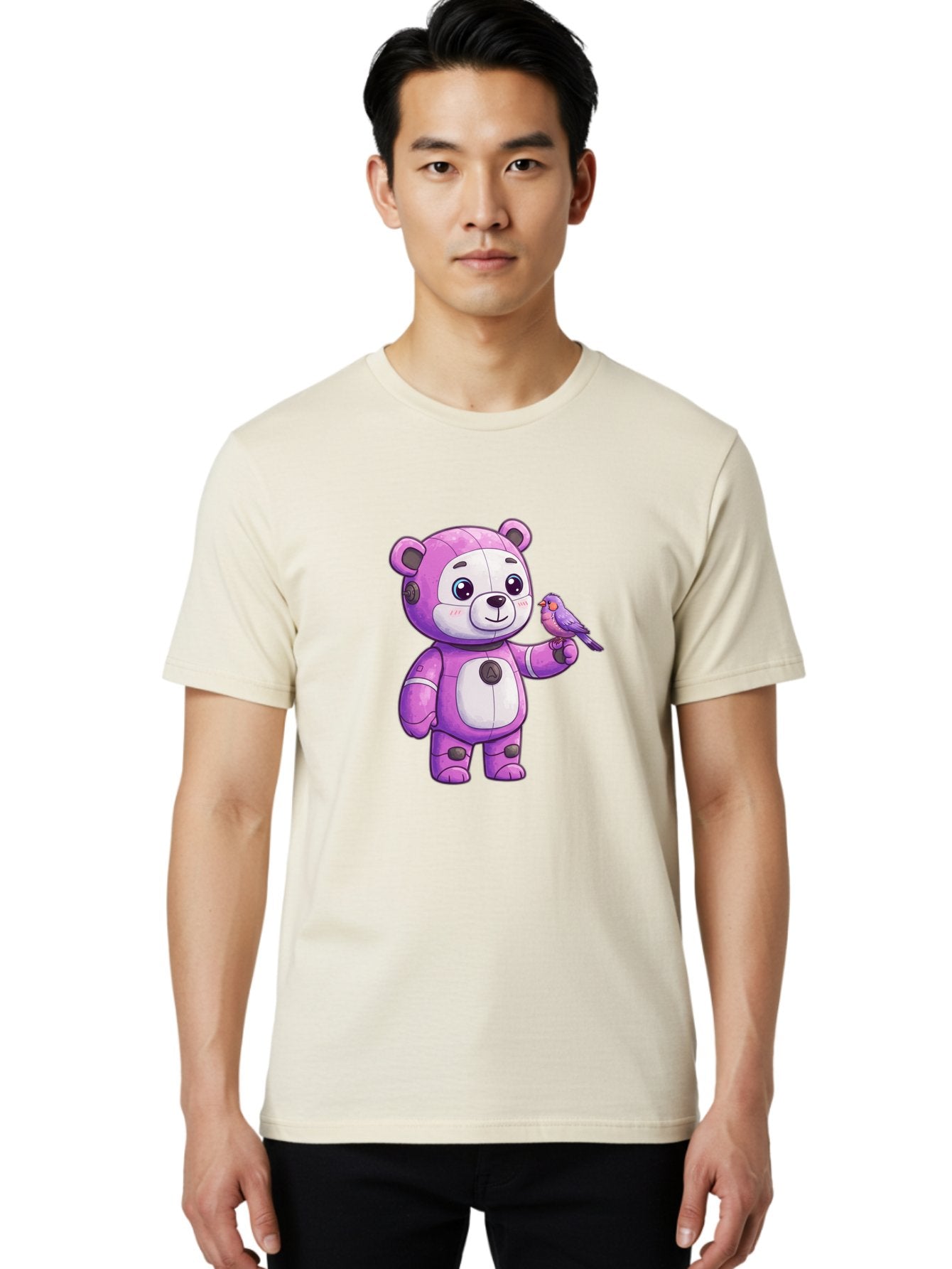 Purple-Robot-Bear Men'S Graphic Tee, 100% Cotton, Comfortable Casual Summer Wear, Machine Washable, Vintage Camera, Old Camera, Antique Camera, Black Camera, Classic Photography, Photography Equipment, Nostalgic Device, Film Camera, Camera Art Bal188 27