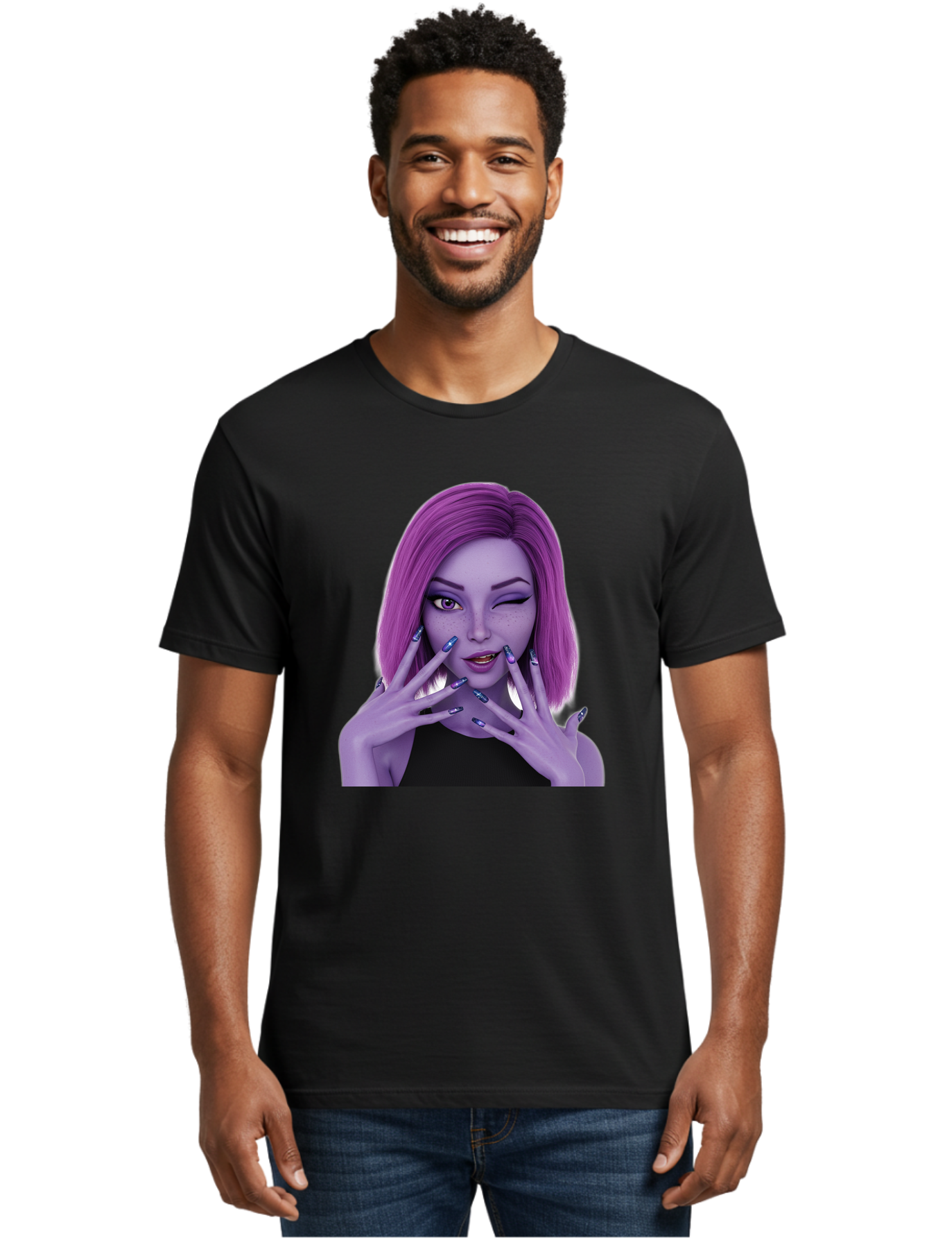 Purple-Woman-Portrait Men'S Graphic Tee, 100% Cotton, Comfortable Casual Summer Wear, Machine Washable, Vintage Camera, Old Camera, Antique Camera, Black Camera, Classic Photography, Photography Equipment, Nostalgic Device, Film Camera, Bal190 25