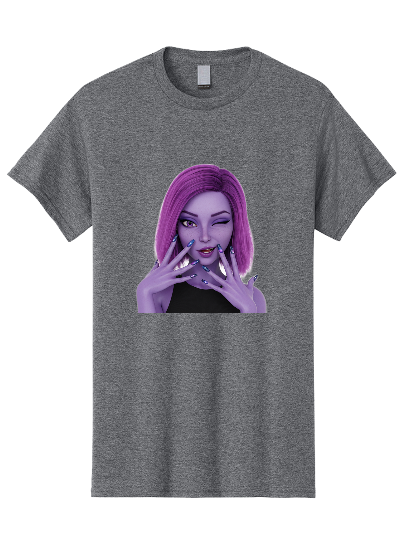 Purple-Woman-Portrait Men'S Graphic Tee, 100% Cotton, Comfortable Casual Summer Wear, Machine Washable, Vintage Camera, Old Camera, Antique Camera, Black Camera, Classic Photography, Photography Equipment, Nostalgic Device, Film Camera, Bal190 3