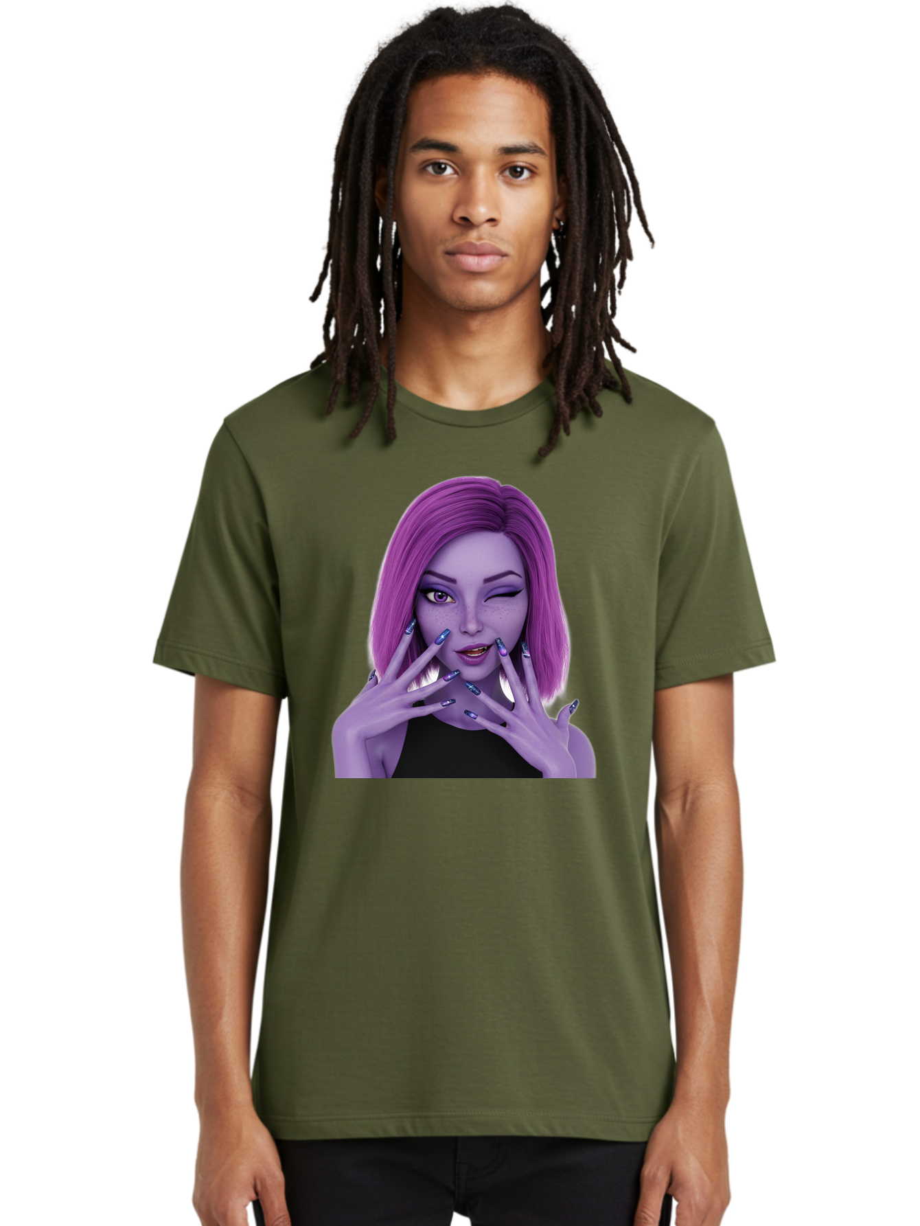 Purple-Woman-Portrait Men'S Graphic Tee, 100% Cotton, Comfortable Casual Summer Wear, Machine Washable, Vintage Camera, Old Camera, Antique Camera, Black Camera, Classic Photography, Photography Equipment, Nostalgic Device, Film Camera, Bal190 19