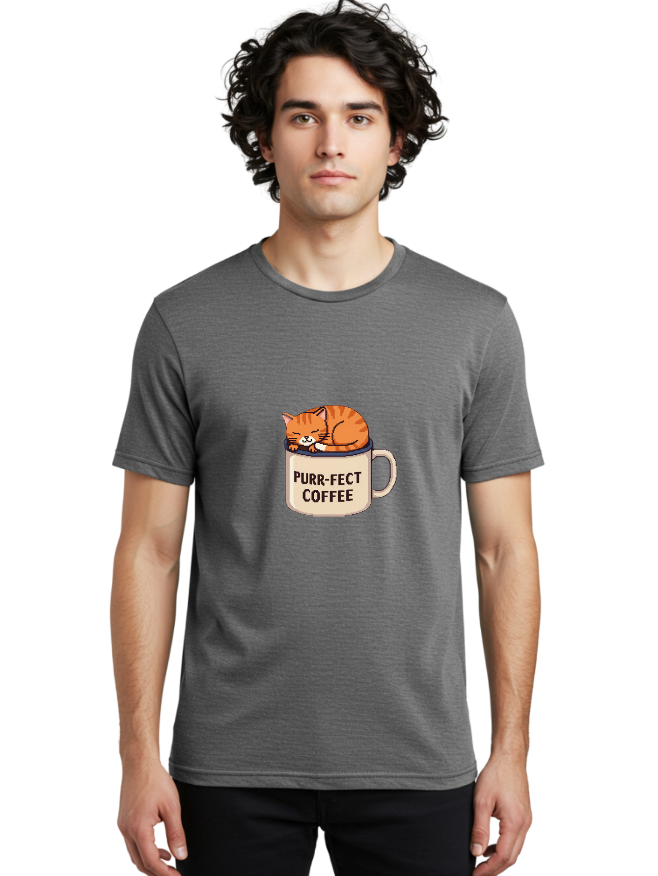 Purr-Fect-Coffee Men'S Graphic Tee, 100% Cotton, Comfortable Casual Summer Wear, Machine Washable, Vintage Camera, Old Camera, Antique Camera, Black Camera, Classic Photography, Photography Equipment, Nostalgic Device, Film Camera, Camera Art Bal191 27