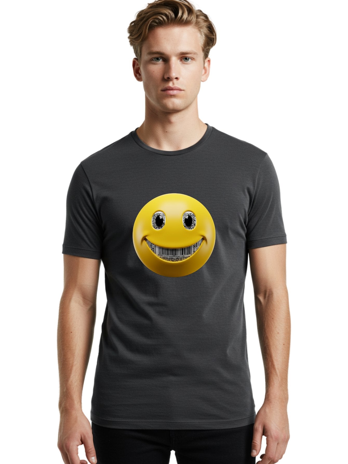 Qr-Code-Smiley Men'S Graphic Tee, 100% Cotton, Comfortable Casual Summer Wear, Machine Washable, Vintage Camera, Old Camera, Antique Camera, Black Camera, Classic Photography, Photography Equipment, Nostalgic Device, Film Camera, Camera Art Bal192 21