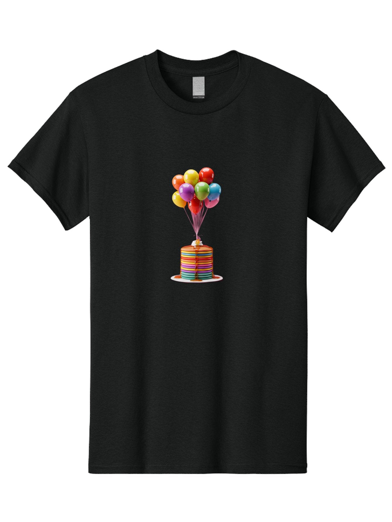 Rainbow-Cake-With-Balloons Men'S Graphic Tee, 100% Cotton, Comfortable Casual Summer Wear, Machine Washable, Vintage Camera, Old Camera, Antique Camera, Black Camera, Classic Photography, Photography Equipment, Nostalgic Device, Film Camera, Bal196 6