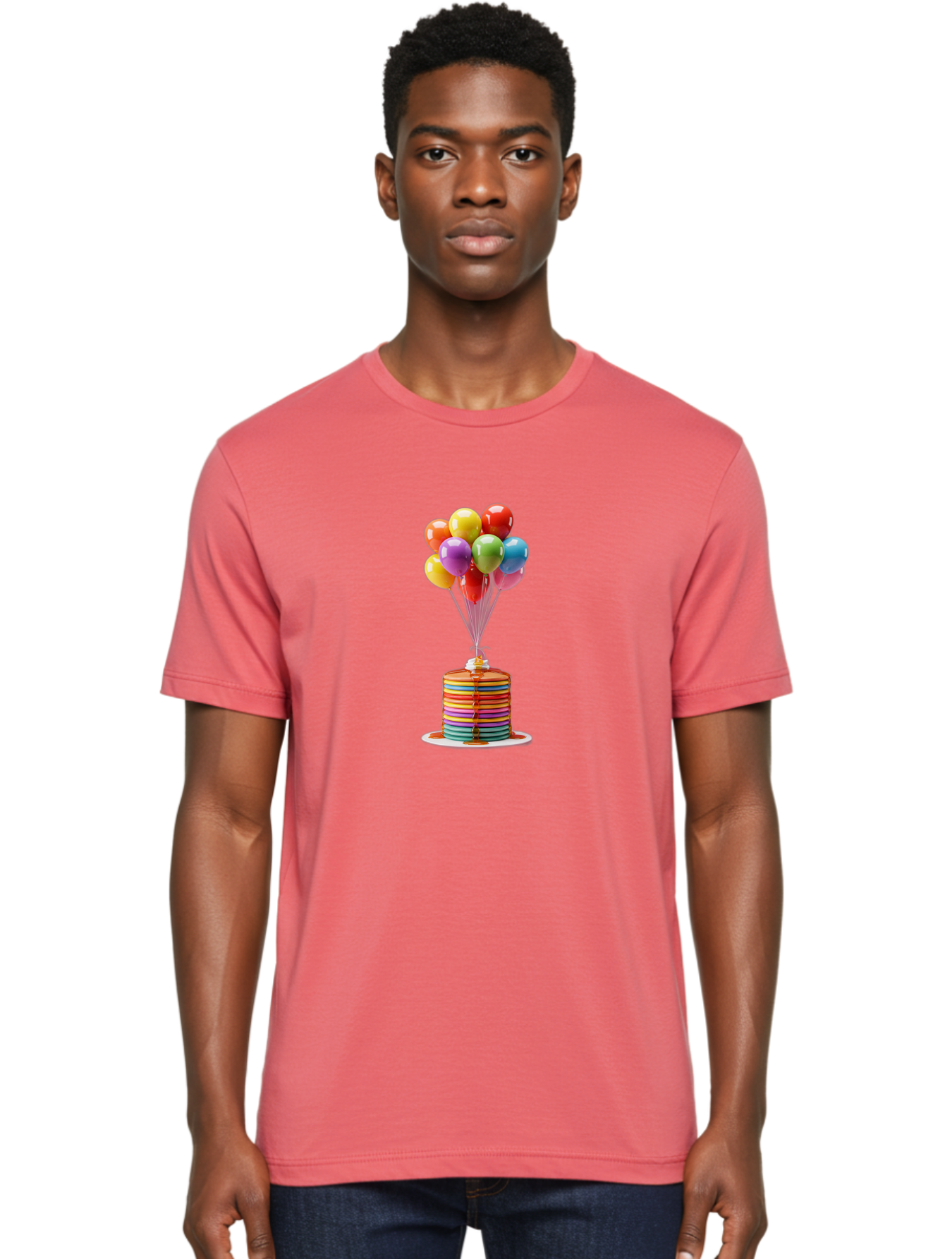 Rainbow-Cake-With-Balloons Men'S Graphic Tee, 100% Cotton, Comfortable Casual Summer Wear, Machine Washable, Vintage Camera, Old Camera, Antique Camera, Black Camera, Classic Photography, Photography Equipment, Nostalgic Device, Film Camera, Bal196 23