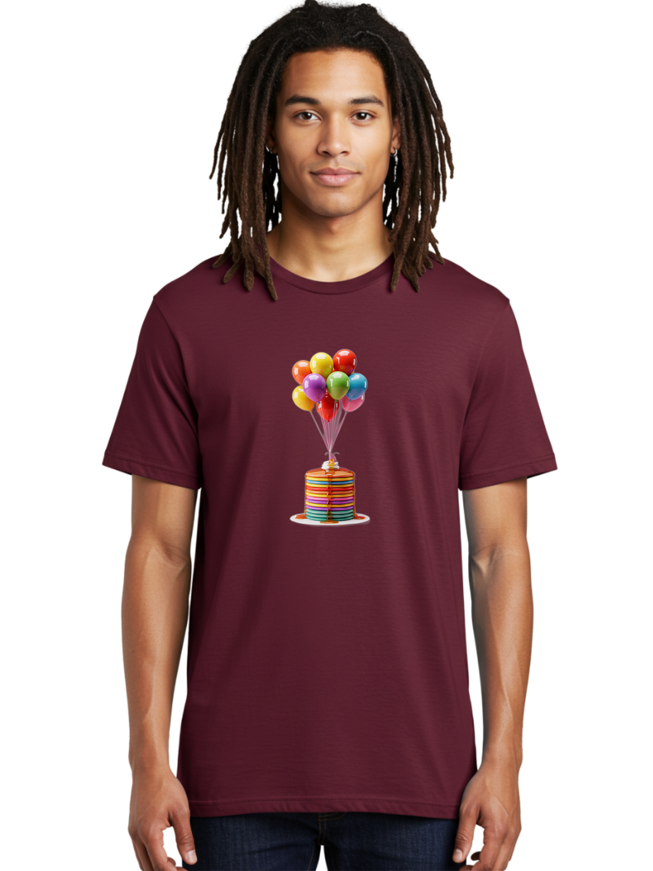 Rainbow-Cake-With-Balloons Men'S Graphic Tee, 100% Cotton, Comfortable Casual Summer Wear, Machine Washable, Vintage Camera, Old Camera, Antique Camera, Black Camera, Classic Photography, Photography Equipment, Nostalgic Device, Film Camera, Bal196 19