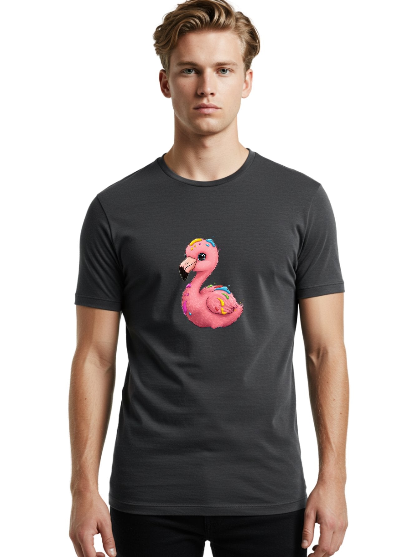 Rainbow-Flamingo Men'S Graphic Tee, 100% Cotton, Comfortable Casual Summer Wear, Machine Washable, Vintage Camera, Old Camera, Antique Camera, Black Camera, Classic Photography, Photography Equipment, Nostalgic Device, Film Camera, Camera Art Bal197 24