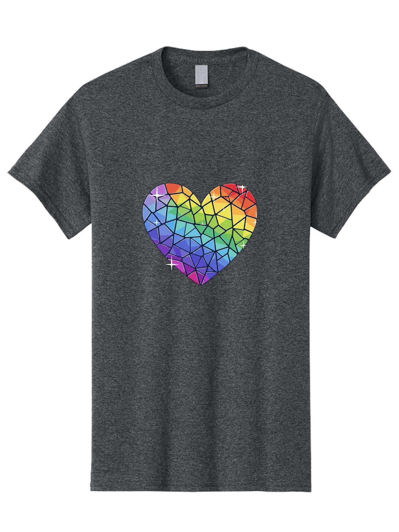 Rainbow-Mosaic-Heart Men'S Graphic Tee, 100% Cotton, Comfortable Casual Summer Wear, Machine Washable, Vintage Camera, Old Camera, Antique Camera, Black Camera, Classic Photography, Photography Equipment, Nostalgic Device, Film Camera, Bal199 5