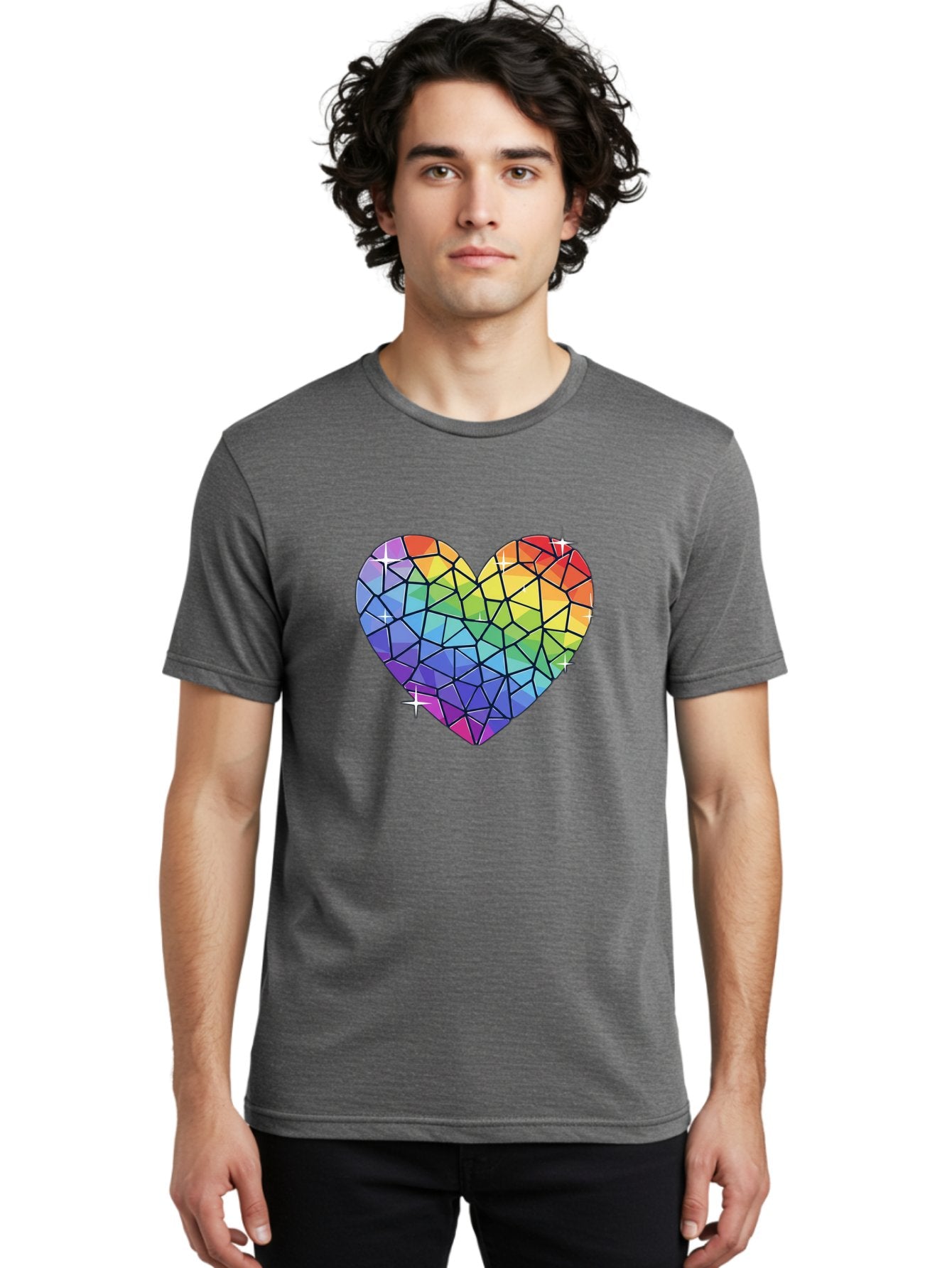 Rainbow-Mosaic-Heart Men'S Graphic Tee, 100% Cotton, Comfortable Casual Summer Wear, Machine Washable, Vintage Camera, Old Camera, Antique Camera, Black Camera, Classic Photography, Photography Equipment, Nostalgic Device, Film Camera, Bal199 17