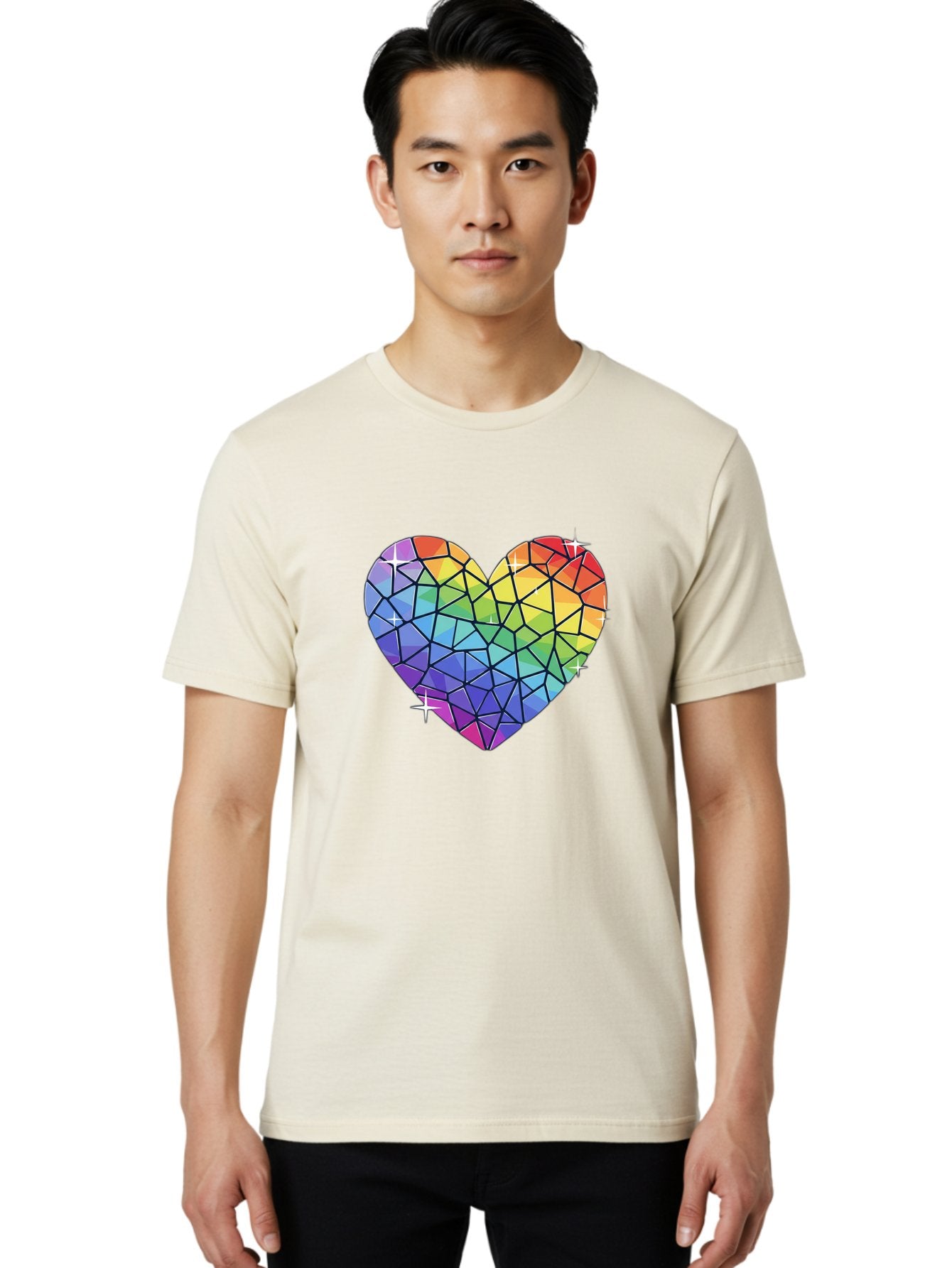 Rainbow-Mosaic-Heart Men'S Graphic Tee, 100% Cotton, Comfortable Casual Summer Wear, Machine Washable, Vintage Camera, Old Camera, Antique Camera, Black Camera, Classic Photography, Photography Equipment, Nostalgic Device, Film Camera, Bal199 26