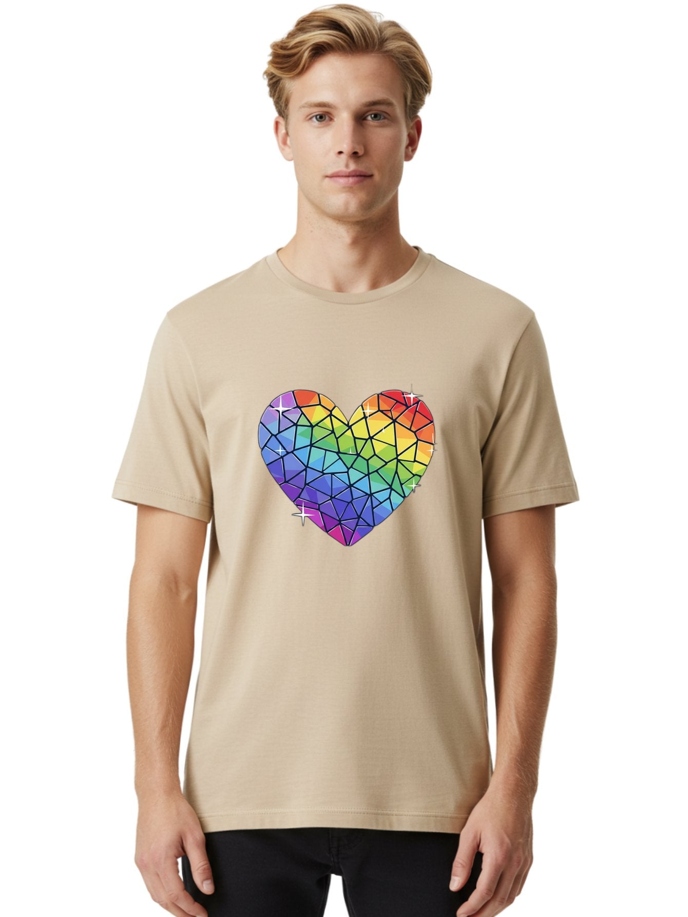 Rainbow-Mosaic-Heart Men'S Graphic Tee, 100% Cotton, Comfortable Casual Summer Wear, Machine Washable, Vintage Camera, Old Camera, Antique Camera, Black Camera, Classic Photography, Photography Equipment, Nostalgic Device, Film Camera, Bal199 29
