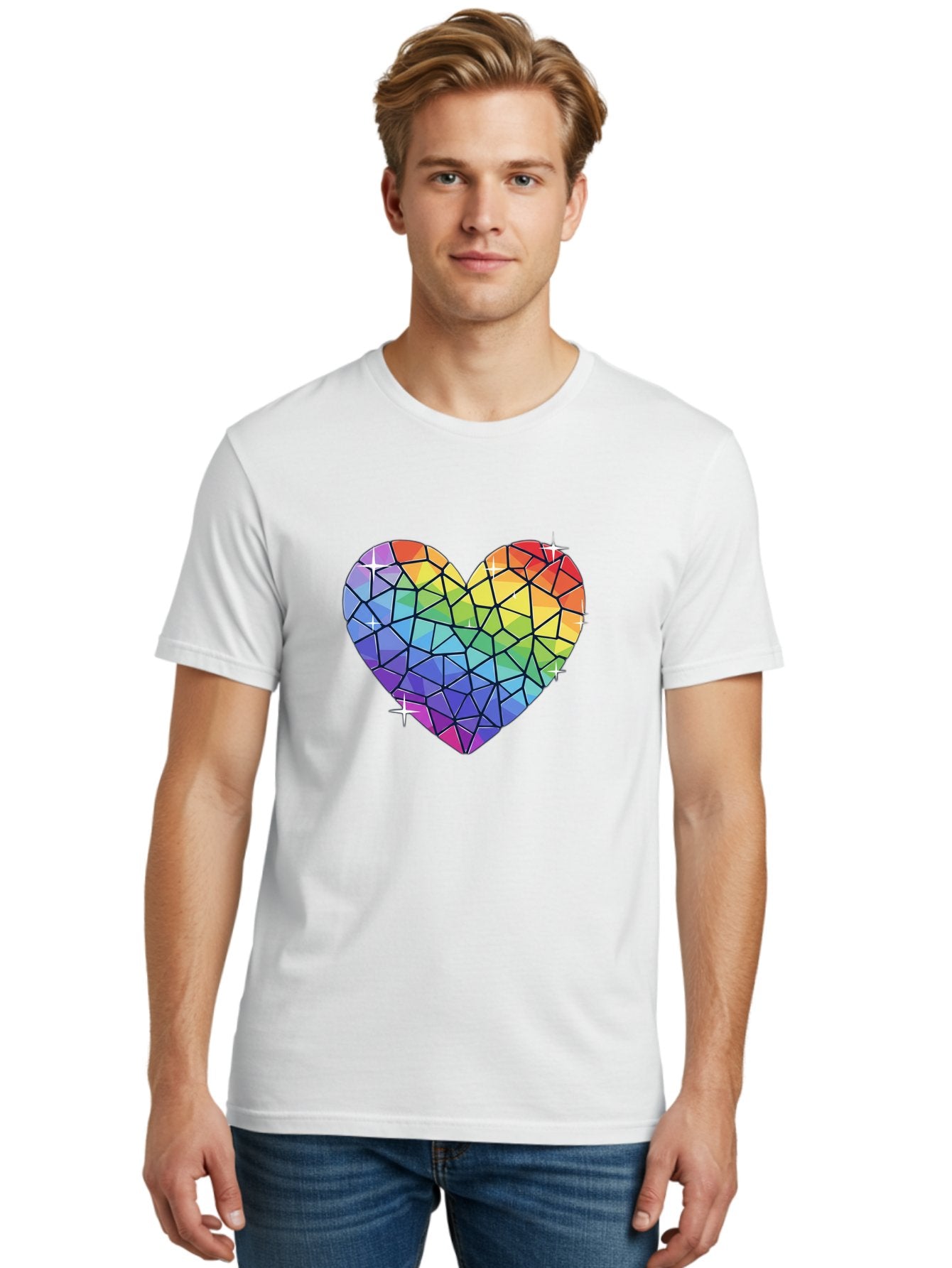 Rainbow-Mosaic-Heart Men'S Graphic Tee, 100% Cotton, Comfortable Casual Summer Wear, Machine Washable, Vintage Camera, Old Camera, Antique Camera, Black Camera, Classic Photography, Photography Equipment, Nostalgic Device, Film Camera, Bal199 30