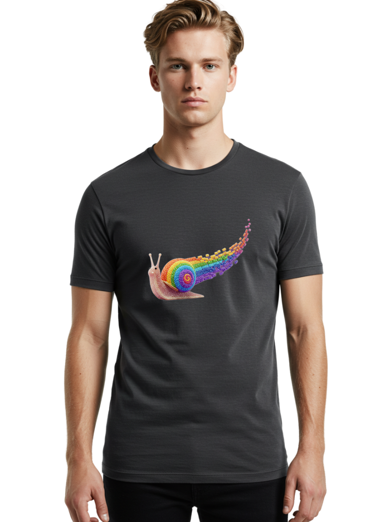 Rainbow-Snail-1 Men'S Graphic Tee, 100% Cotton, Comfortable Casual Summer Wear, Machine Washable, Vintage Camera, Old Camera, Antique Camera, Black Camera, Classic Photography, Photography Equipment, Nostalgic Device, Film Camera, Camera Art Bal202 26