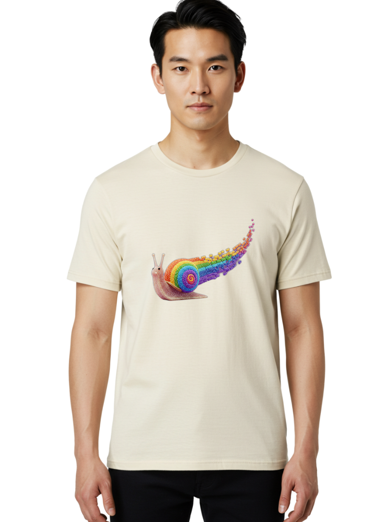 Rainbow-Snail-1 Men'S Graphic Tee, 100% Cotton, Comfortable Casual Summer Wear, Machine Washable, Vintage Camera, Old Camera, Antique Camera, Black Camera, Classic Photography, Photography Equipment, Nostalgic Device, Film Camera, Camera Art Bal202 19