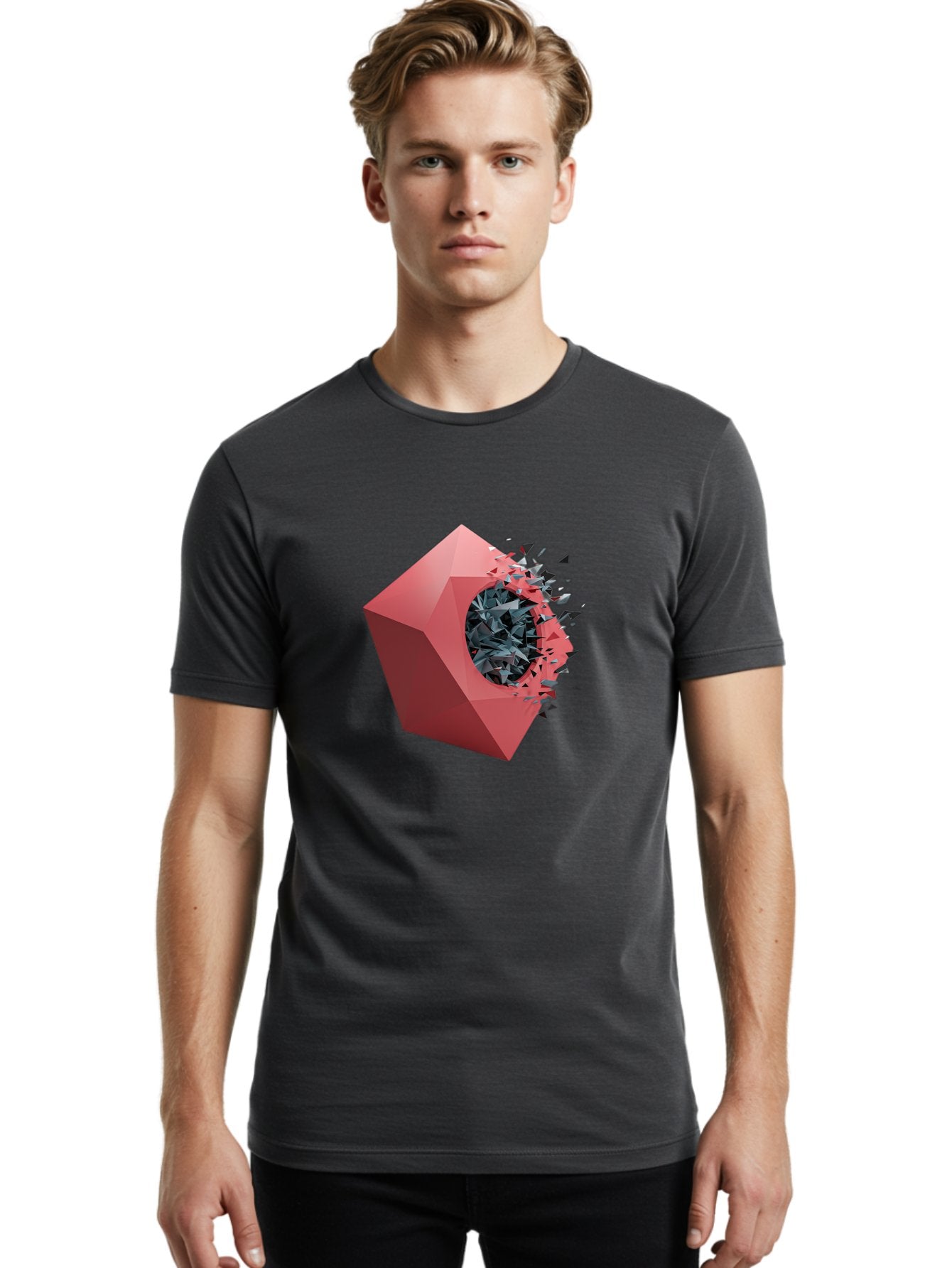 Red-Box-Shattering Men'S Graphic Tee, 100% Cotton, Comfortable Casual Summer Wear, Machine Washable, Vintage Camera, Old Camera, Antique Camera, Black Camera, Classic Photography, Photography Equipment, Nostalgic Device, Film Camera, Bal215 28