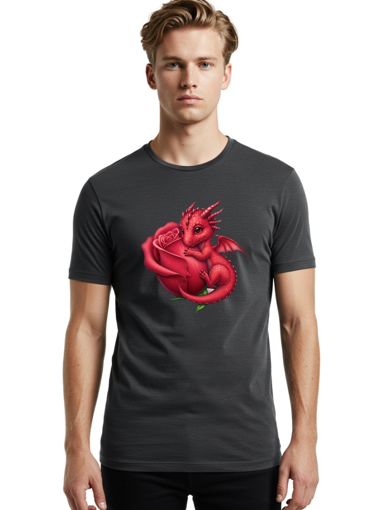 Red-Dragon-With-Rose Men'S Graphic Tee, 100% Cotton, Comfortable Casual Summer Wear, Machine Washable, Vintage Camera, Old Camera, Antique Camera, Black Camera, Classic Photography, Photography Equipment, Nostalgic Device, Film Camera, Bal216 27