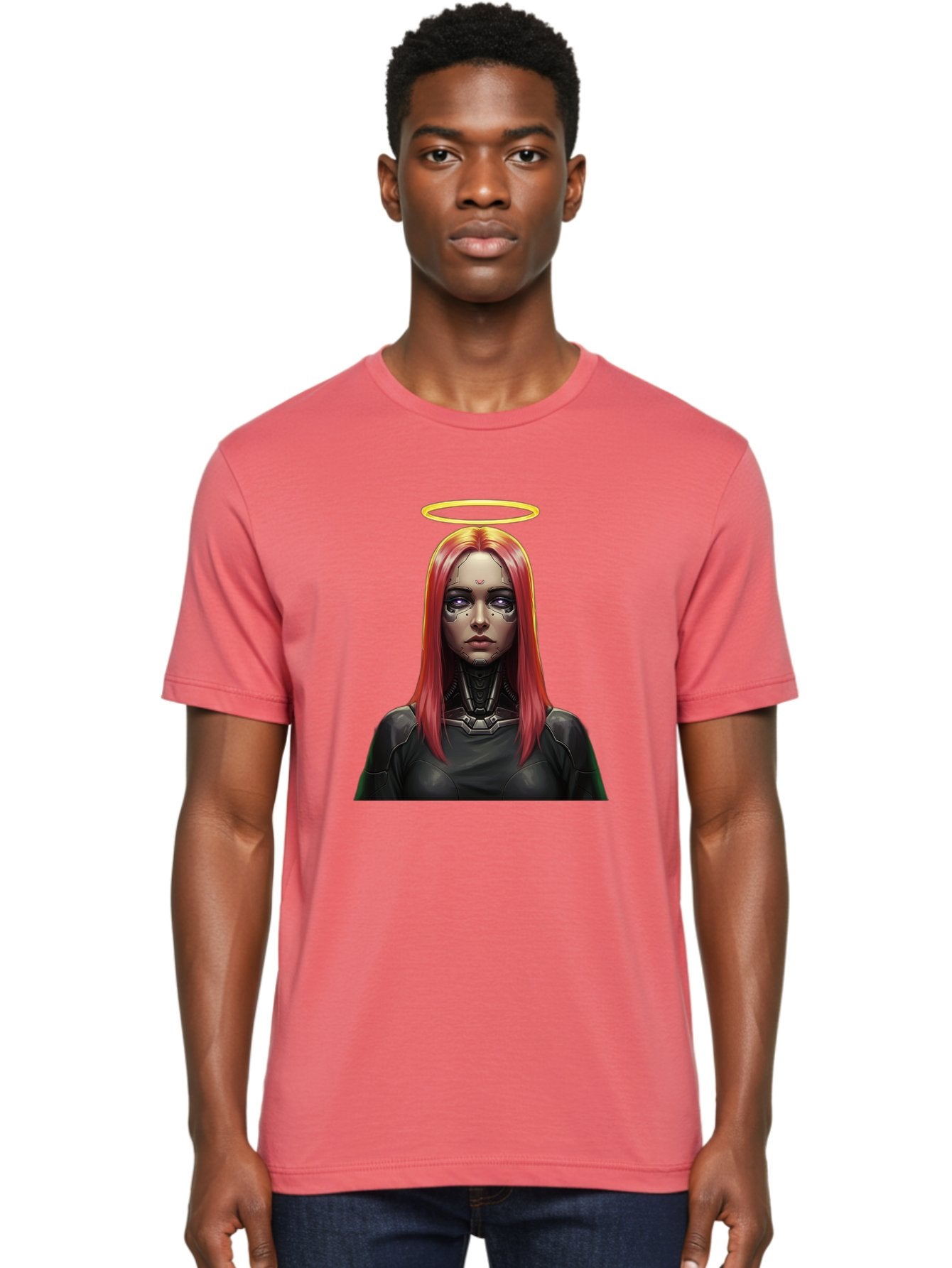 Red-Haired-Woman-With-Halo Men'S Graphic Tee, 100% Cotton, Comfortable Casual Summer Wear, Machine Washable, Vintage Camera, Old Camera, Antique Camera, Black Camera, Classic Photography, Photography Equipment, Nostalgic Device, Film Camera, Bal220 26