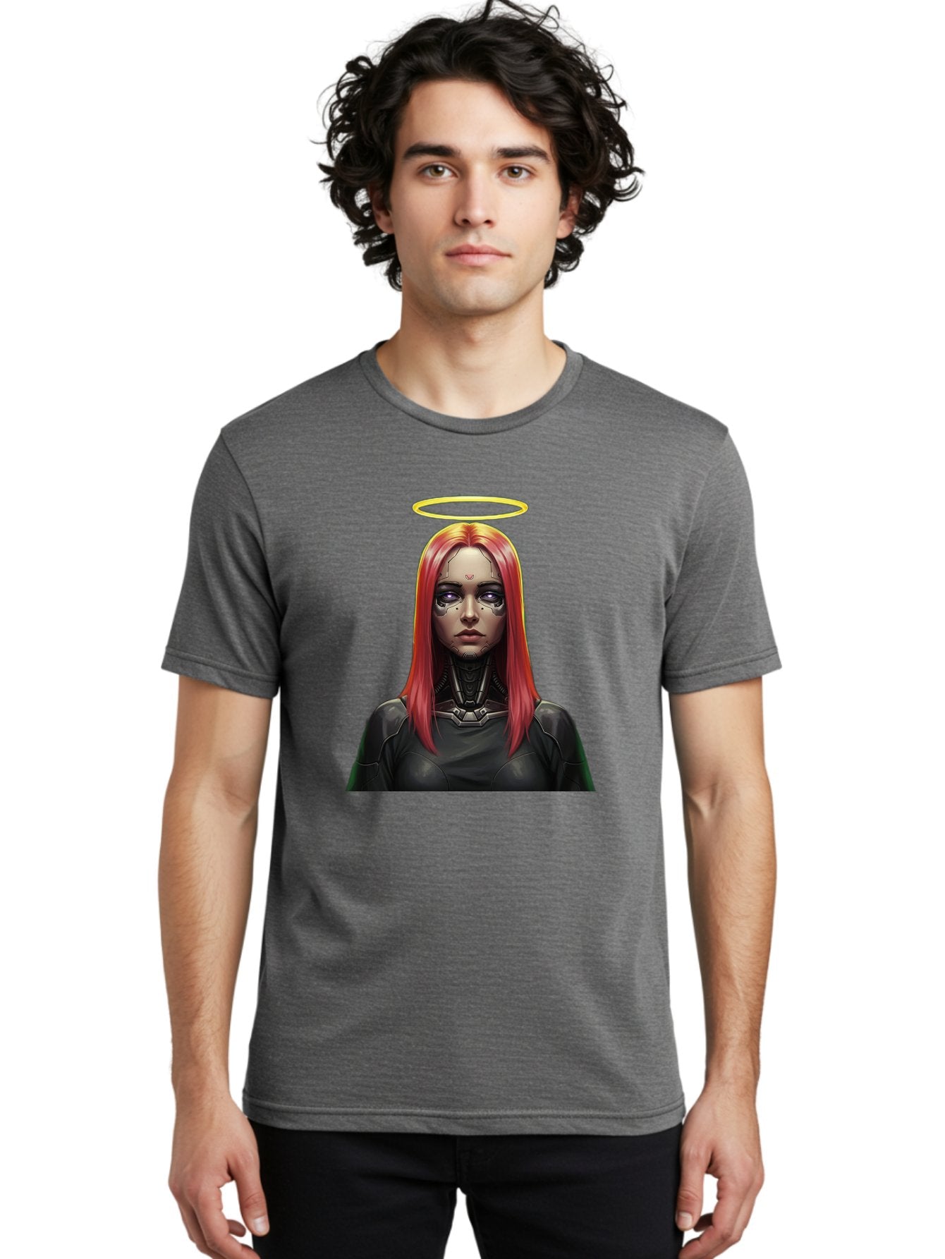 Red-Haired-Woman-With-Halo Men'S Graphic Tee, 100% Cotton, Comfortable Casual Summer Wear, Machine Washable, Vintage Camera, Old Camera, Antique Camera, Black Camera, Classic Photography, Photography Equipment, Nostalgic Device, Film Camera, Bal220 21