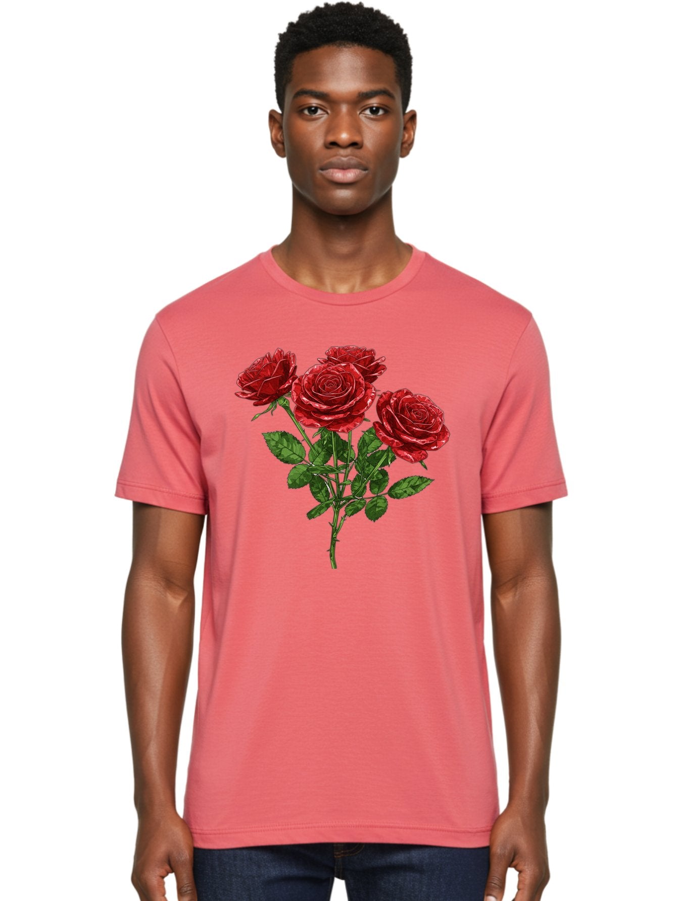 Red-Roses-1 Men'S Graphic Tee, 100% Cotton, Comfortable Casual Summer Wear, Machine Washable, Vintage Camera, Old Camera, Antique Camera, Black Camera, Classic Photography, Photography Equipment, Nostalgic Device, Film Camera, Camera Art Bal224 26