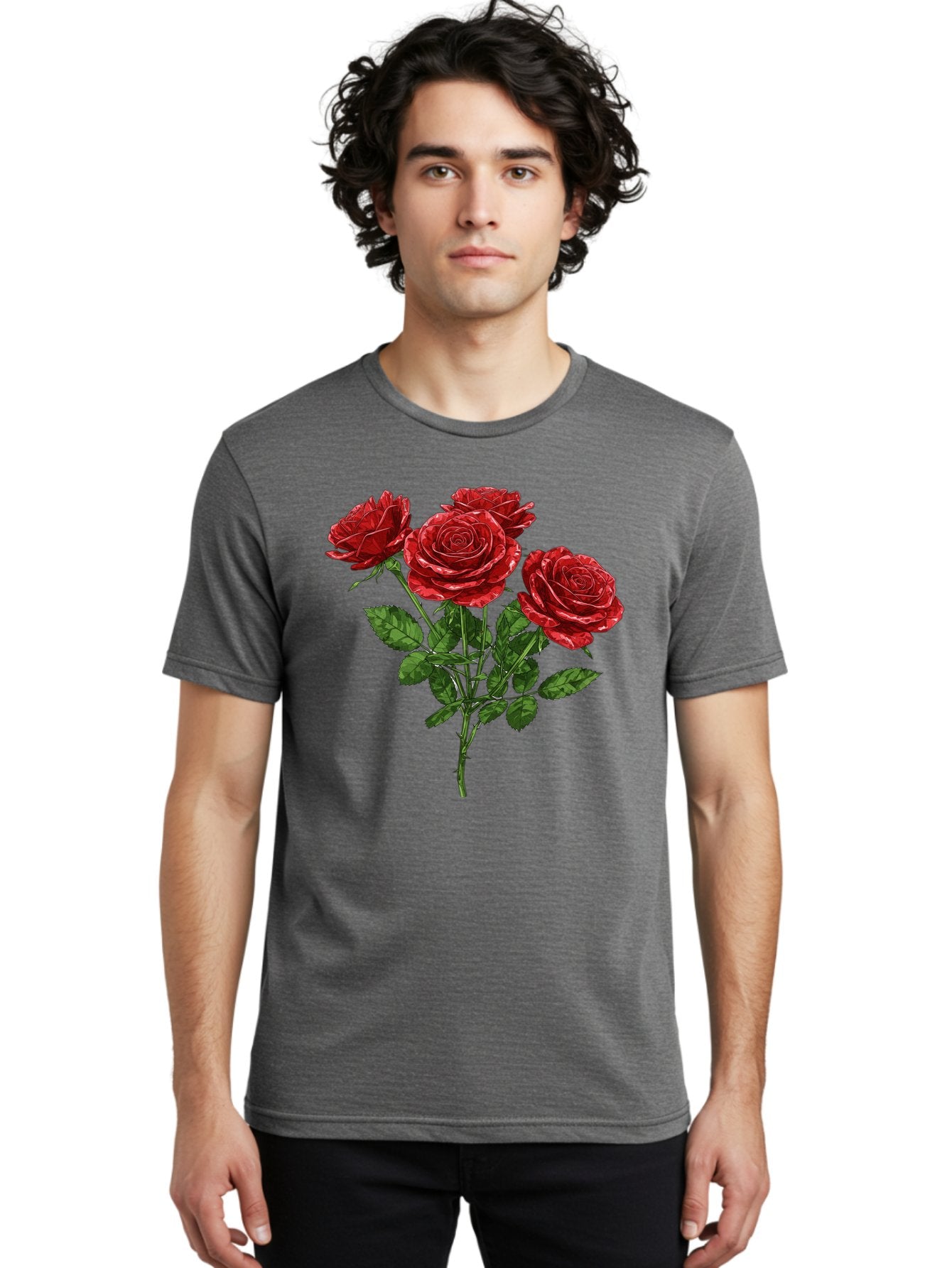 Red-Roses-1 Men'S Graphic Tee, 100% Cotton, Comfortable Casual Summer Wear, Machine Washable, Vintage Camera, Old Camera, Antique Camera, Black Camera, Classic Photography, Photography Equipment, Nostalgic Device, Film Camera, Camera Art Bal224 30